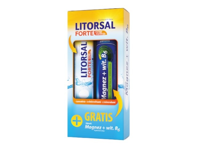 Litorsal Forte Mango Marakuja + magnez z Wit . B6, tabletki musujące 2x24 szt