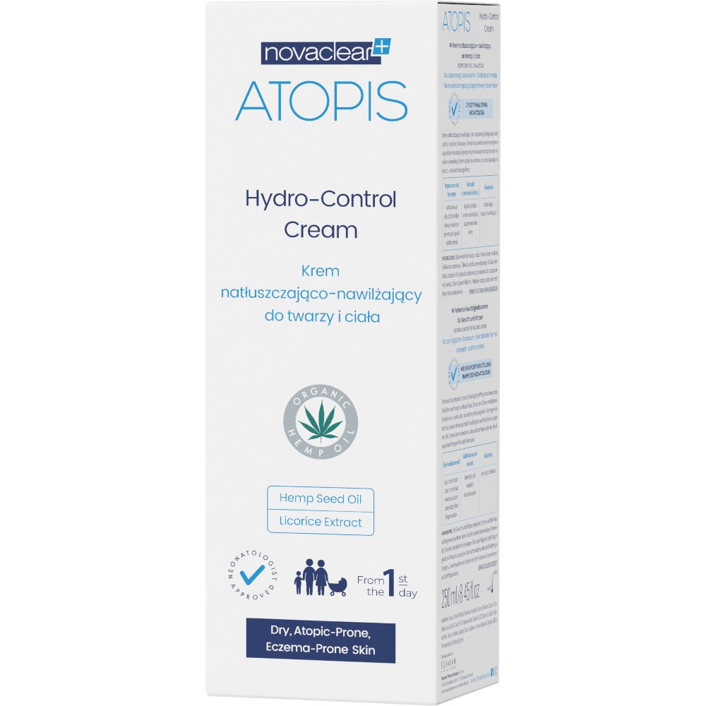 Novaclear Atopis Hydro-Control Natłuszczająco-nawilżający krem do twarzy i ciała, 250 ml