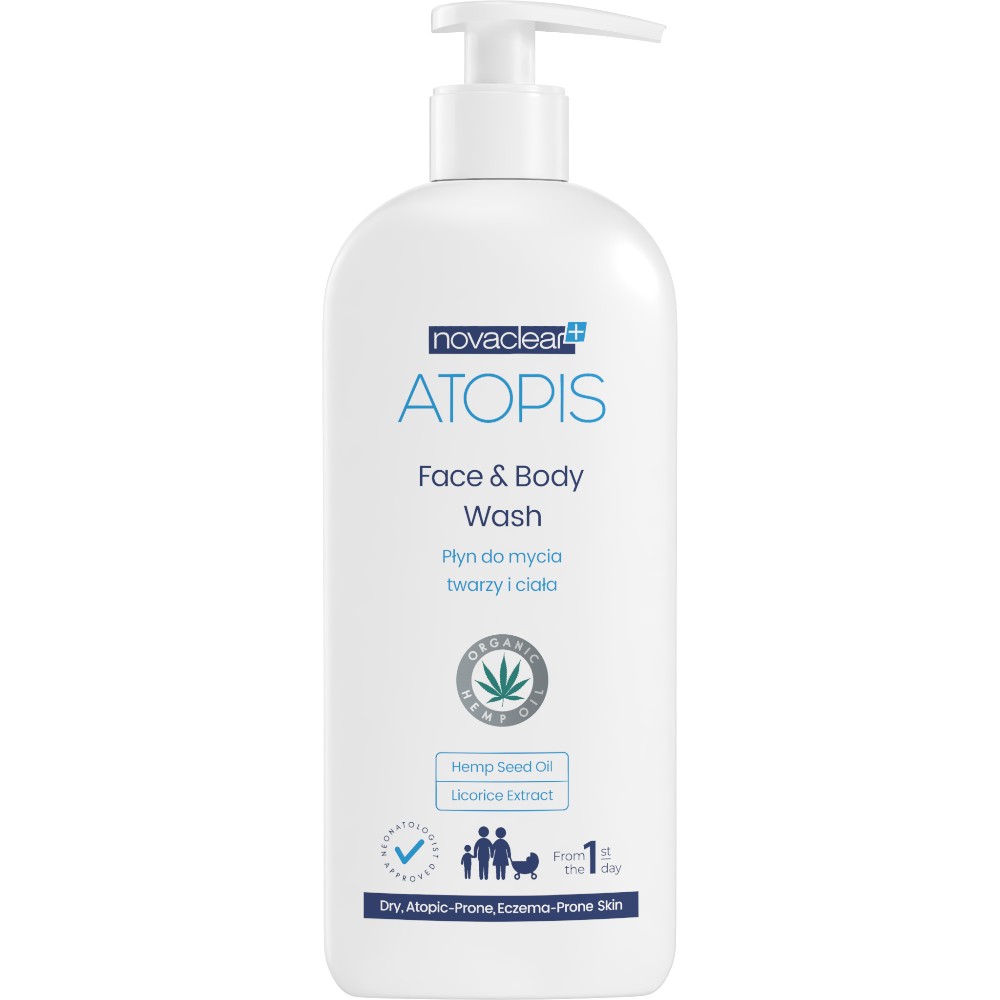 Novaclear Atopis Płyn z organicznym olejem konopnym, 500 ml