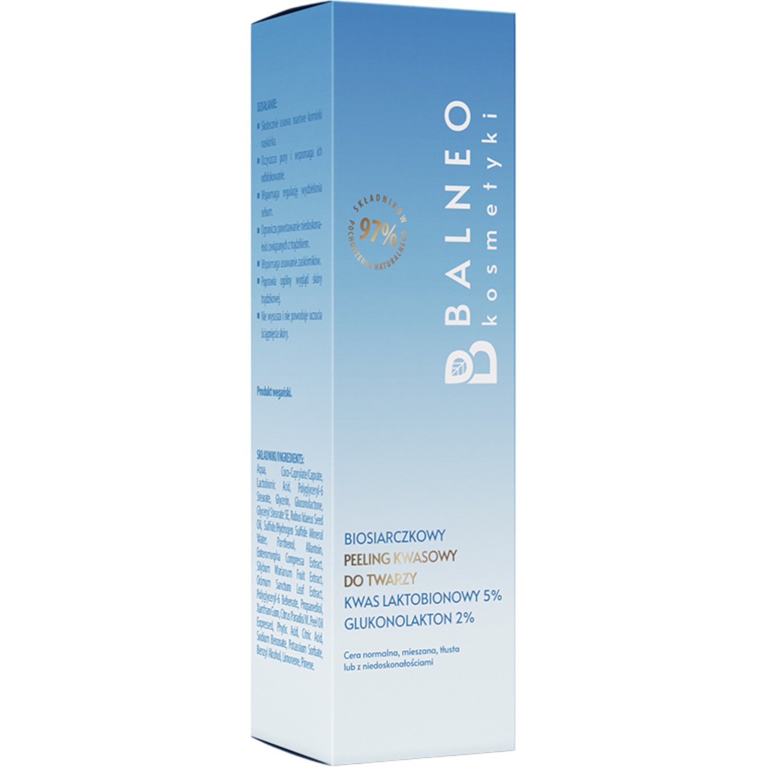 Balneokosmetyki Biosiarczkowy peeling kwasowy do twarzy Kwas laktobionowy 5% Glukonolakton 2%