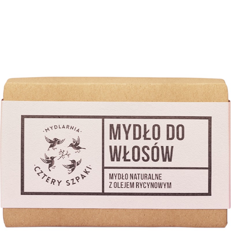 Mydlarnia Cztery Szpaki Mydło do włosów z olejem rycynowym 