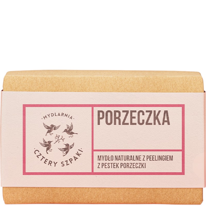 Mydlarnia Cztery Szpaki Mydło peelingujące w kostce, Porzeczka