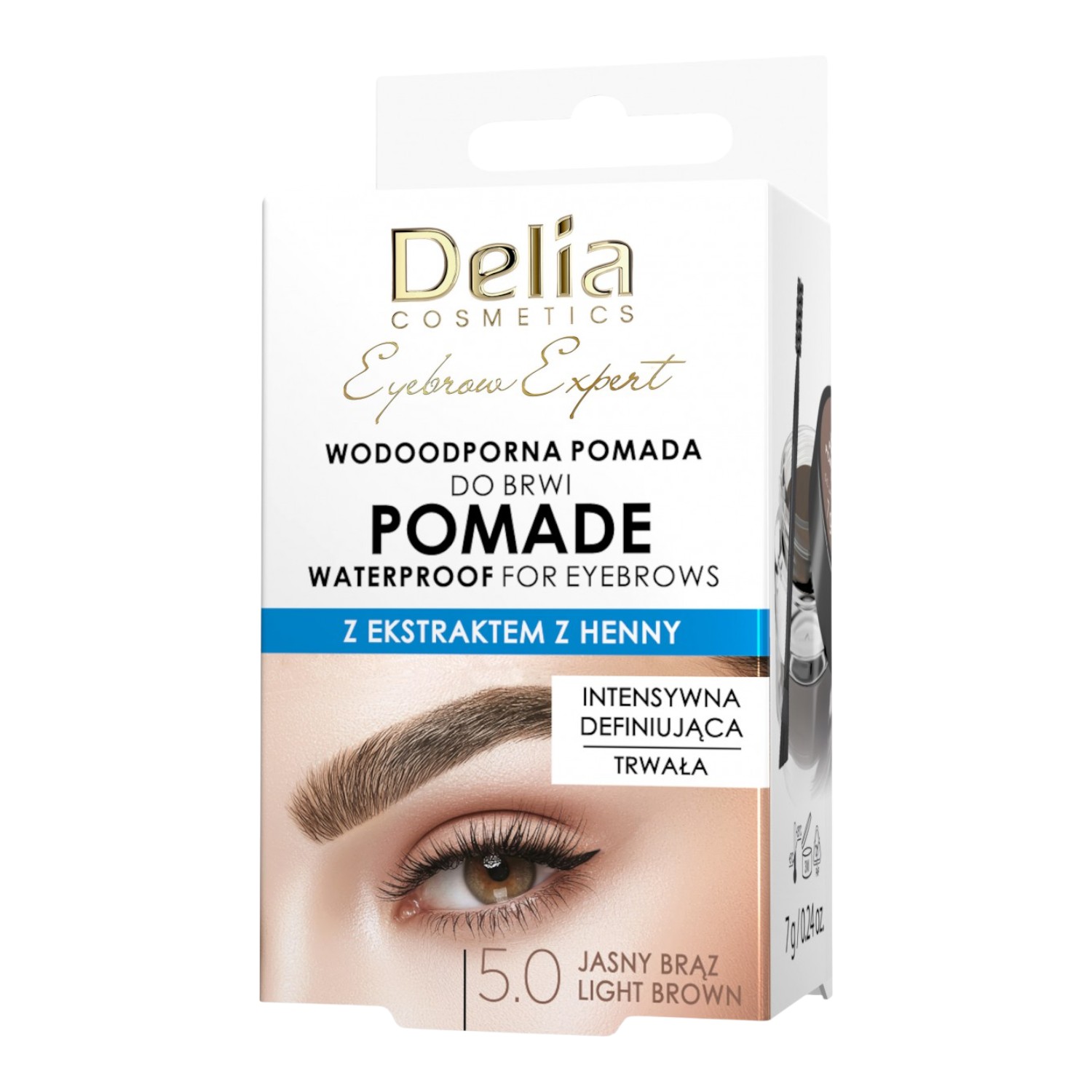 Delia Eyebrow Expert Pomata Impermeabile per Sopracciglia, 5.0 Marrone Chiaro