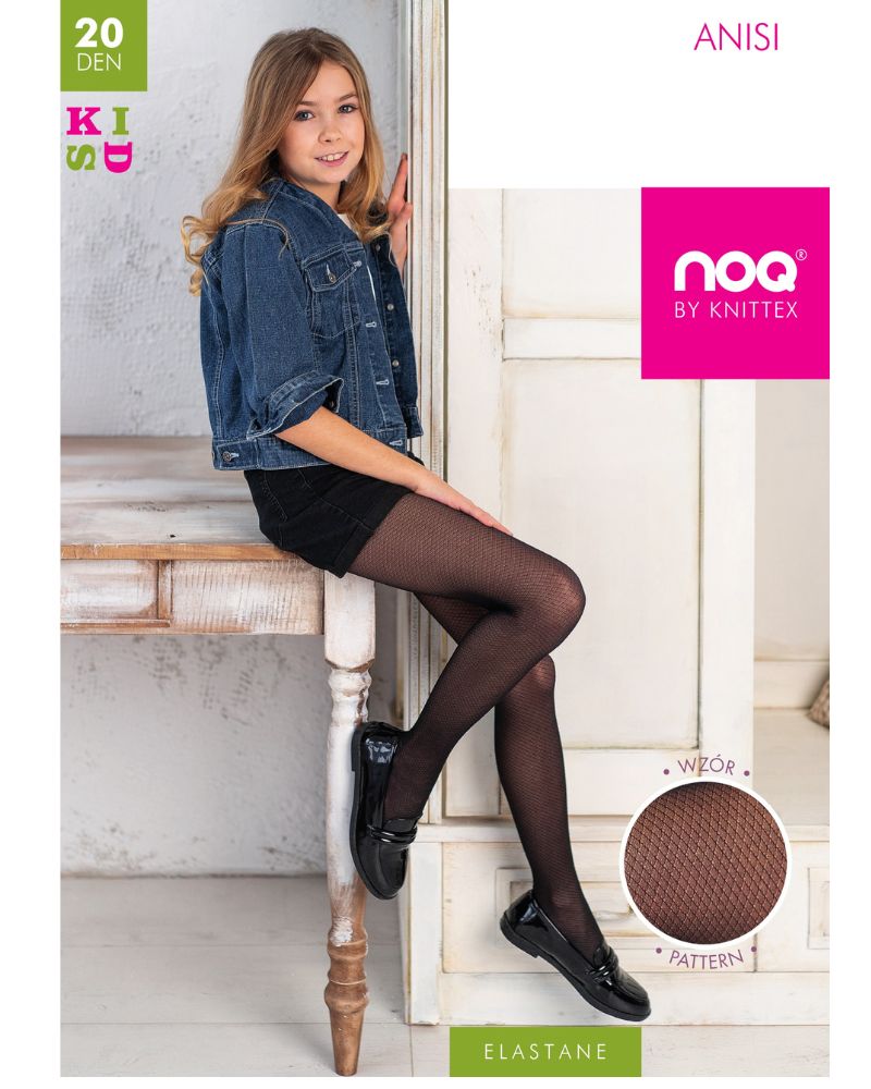 Noq by Knittex Dziecięce rajstopy Anisi 20 den nero, 146-152
