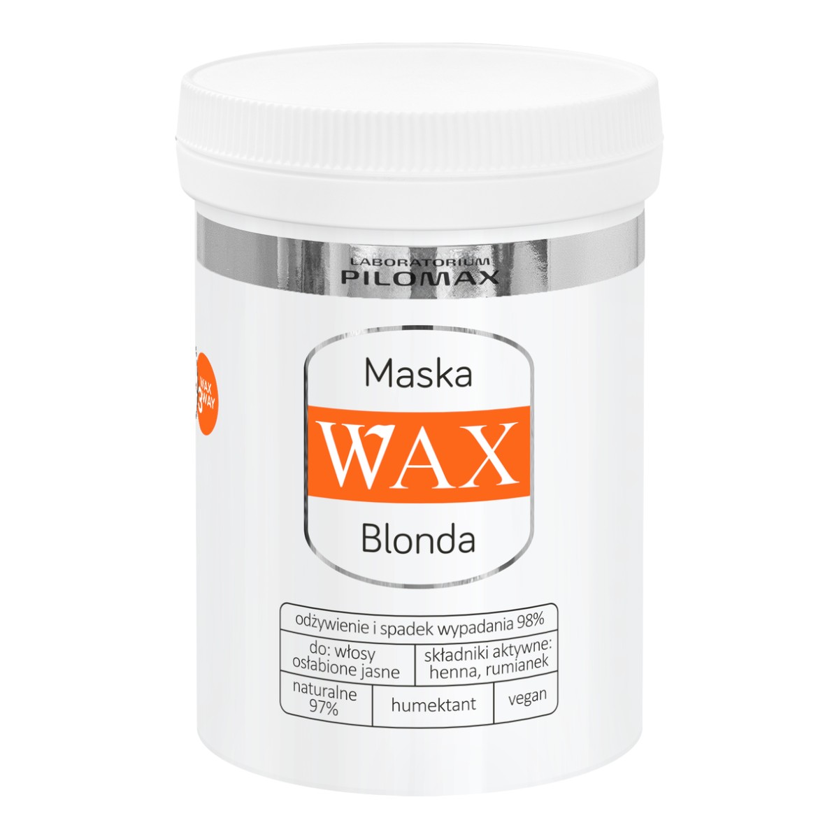 WAX Blonda Maska do włosów niefarbowanych blond, nawilżająca i na wypadanie, 240 ml
