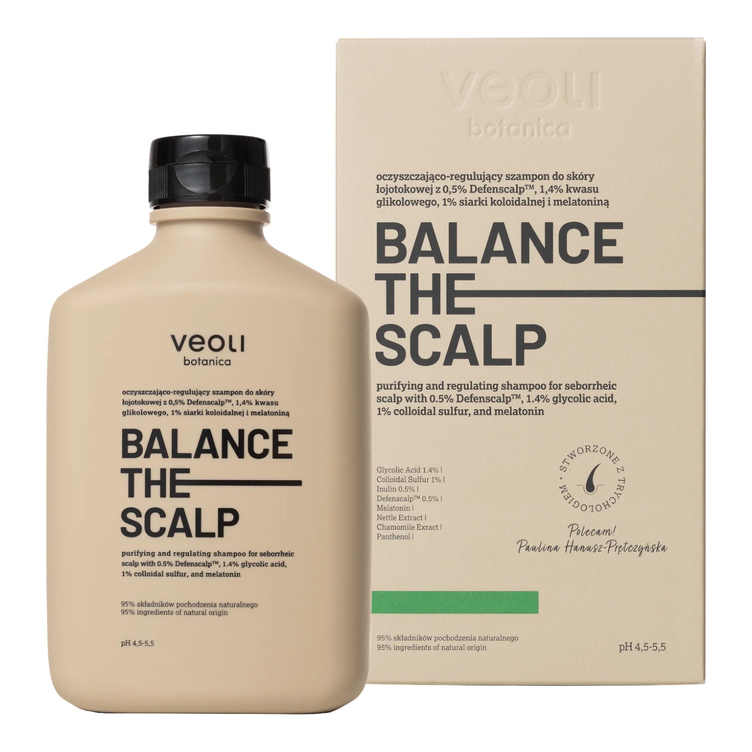 Veoli Botanica Balance The Scalp Oczyszczająco-regulujący szampon do skóry łojotokowej, 300 ml