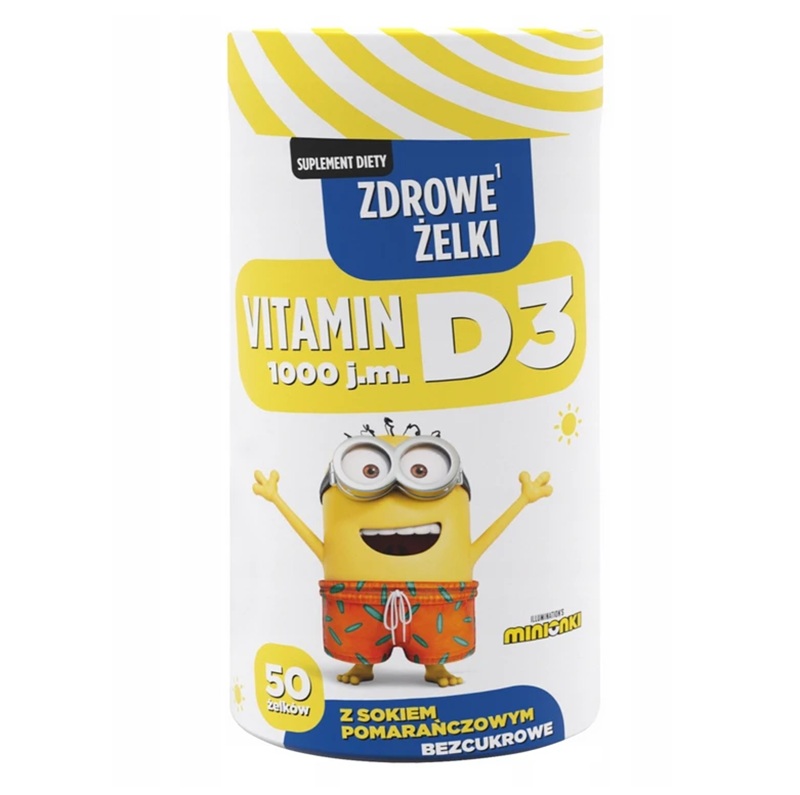 Zdrowe Żelki Minionki Vitamin D3 1000 j.m., 50 szt.