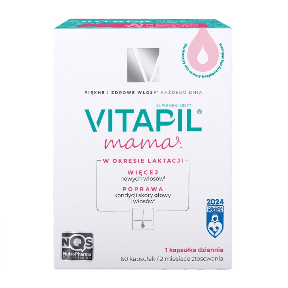 Vitapil Mama, Suplement diety na wypadające włosy dla kobiet po porodzie i w okresie laktacji, Kapsułki