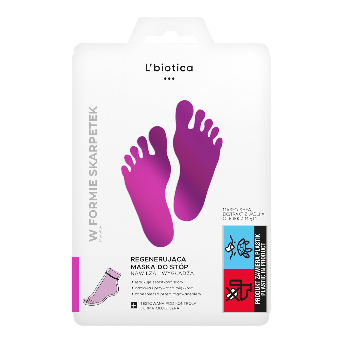 L'biotica Regenerująca maska do stóp w postaci nasączonych skarpetek
