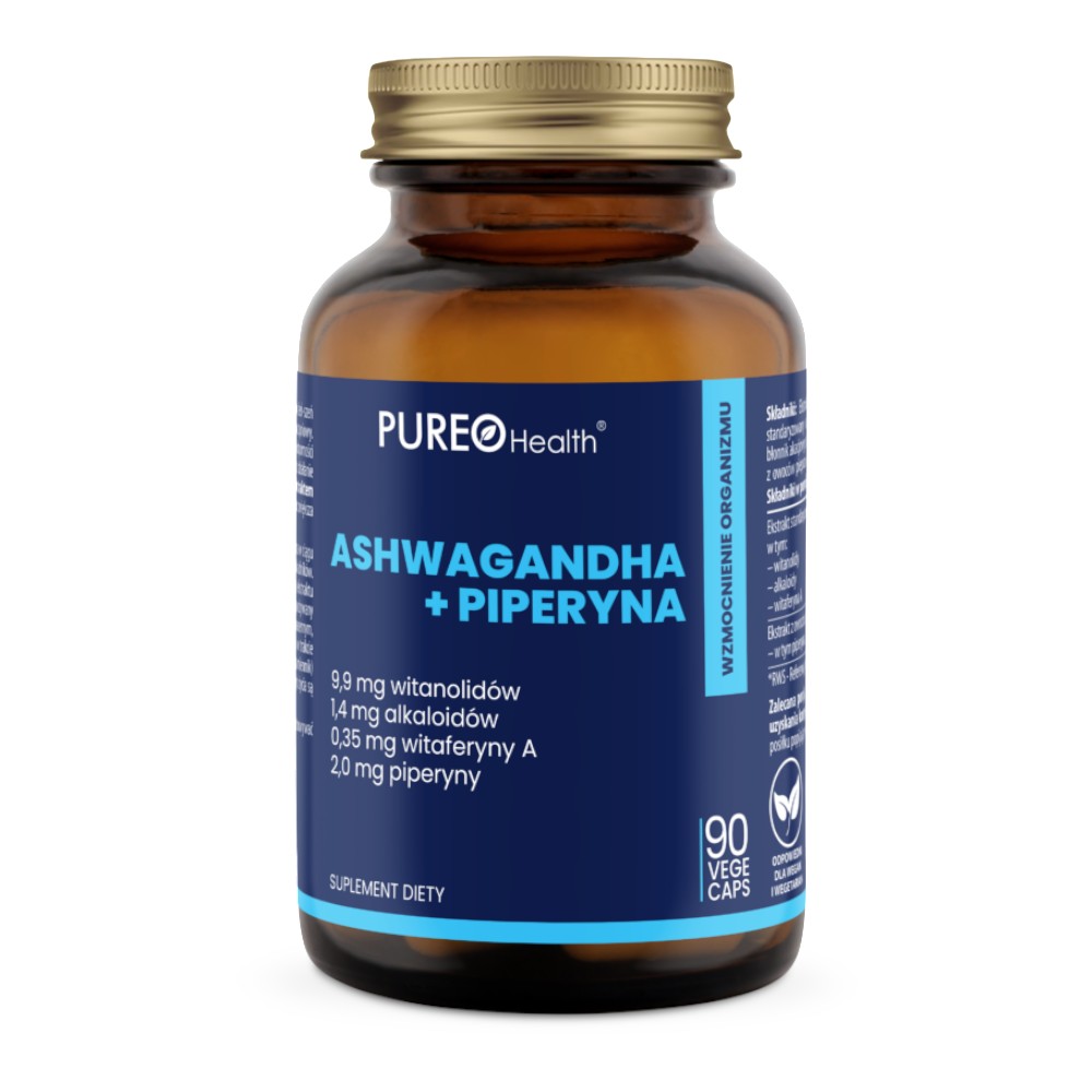 Pureo Health Ashwagandha + Piperyna Kapsułki, 90 szt.