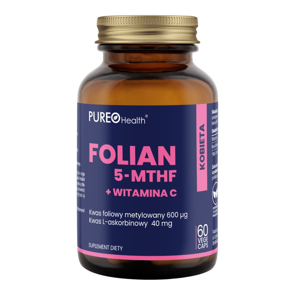 Pureo Health Kwas foliowy 5-MTHF + Wit C Kapsułki, 60 szt.