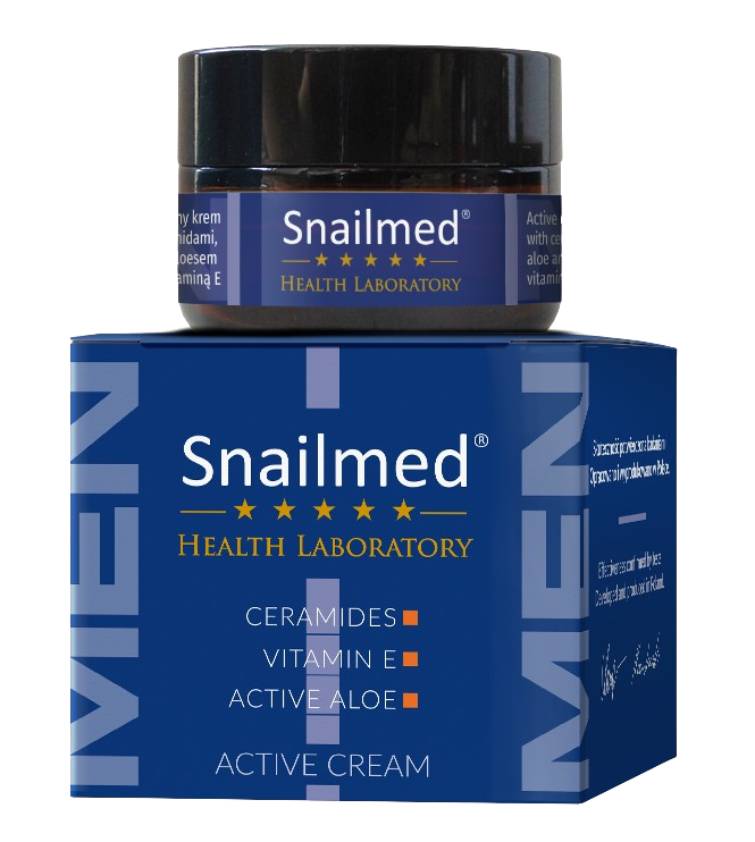Snailmed Crema Attiva per Uomini con Ceramidi, Aloe e Vitamina E 30 ml 30 ml