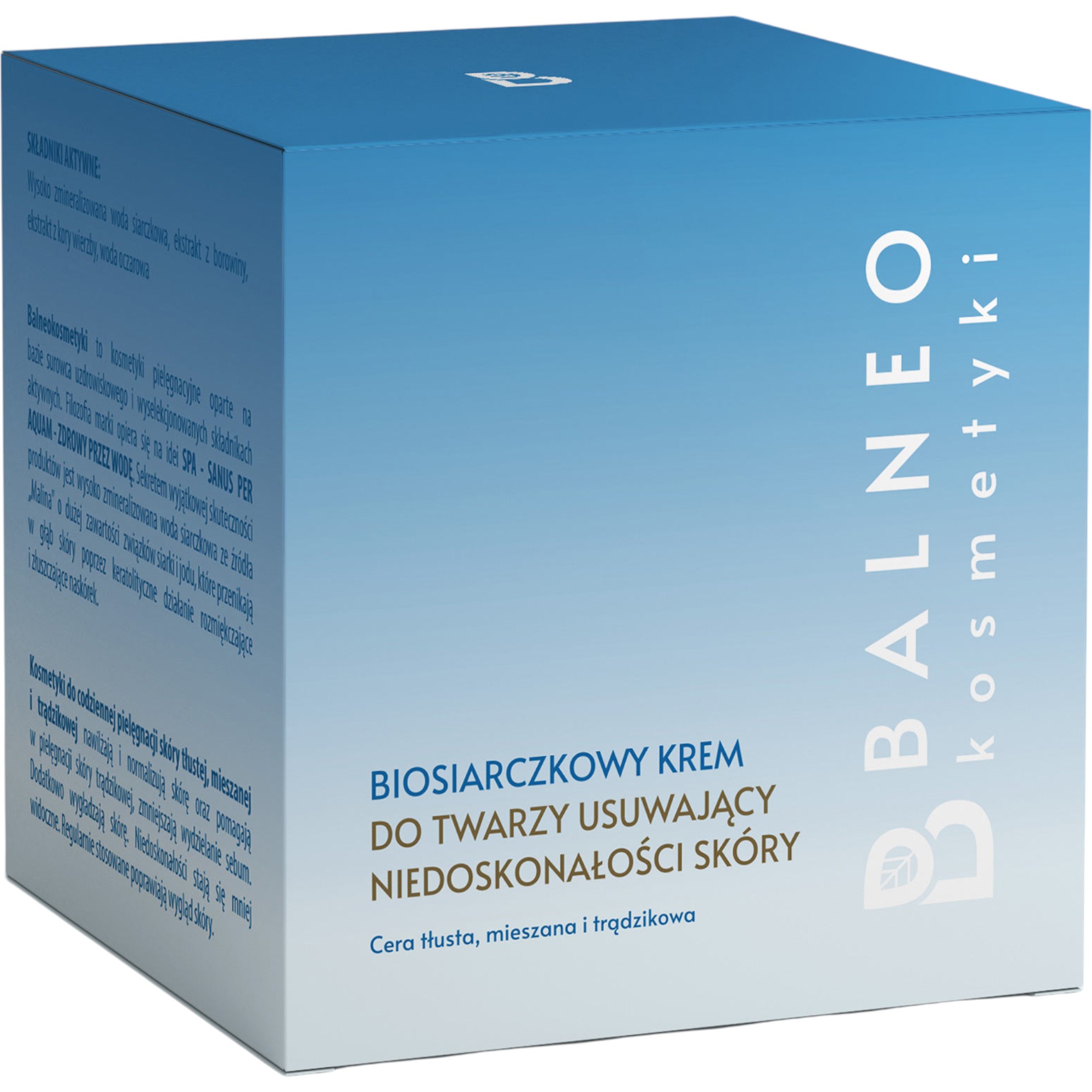 Balneokosmetyki Biosiarczkowy krem do twarzy usuwający niedoskonałości skóry