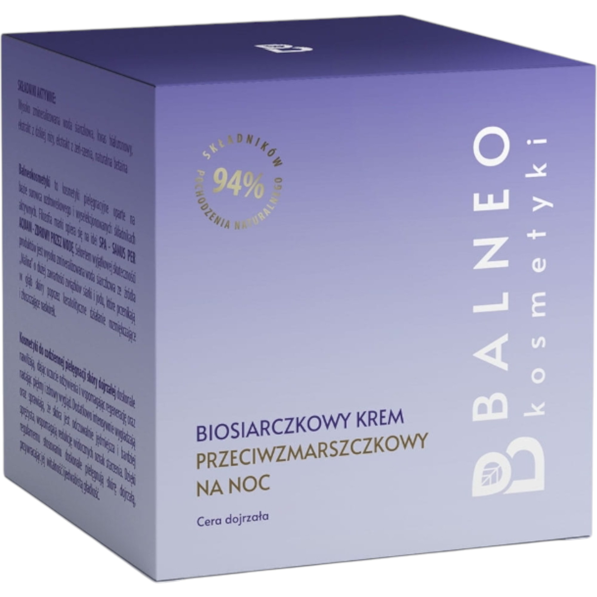 Balneokosmetyki Biosiarczkowy krem przeciwzmarszczkowy, Na noc