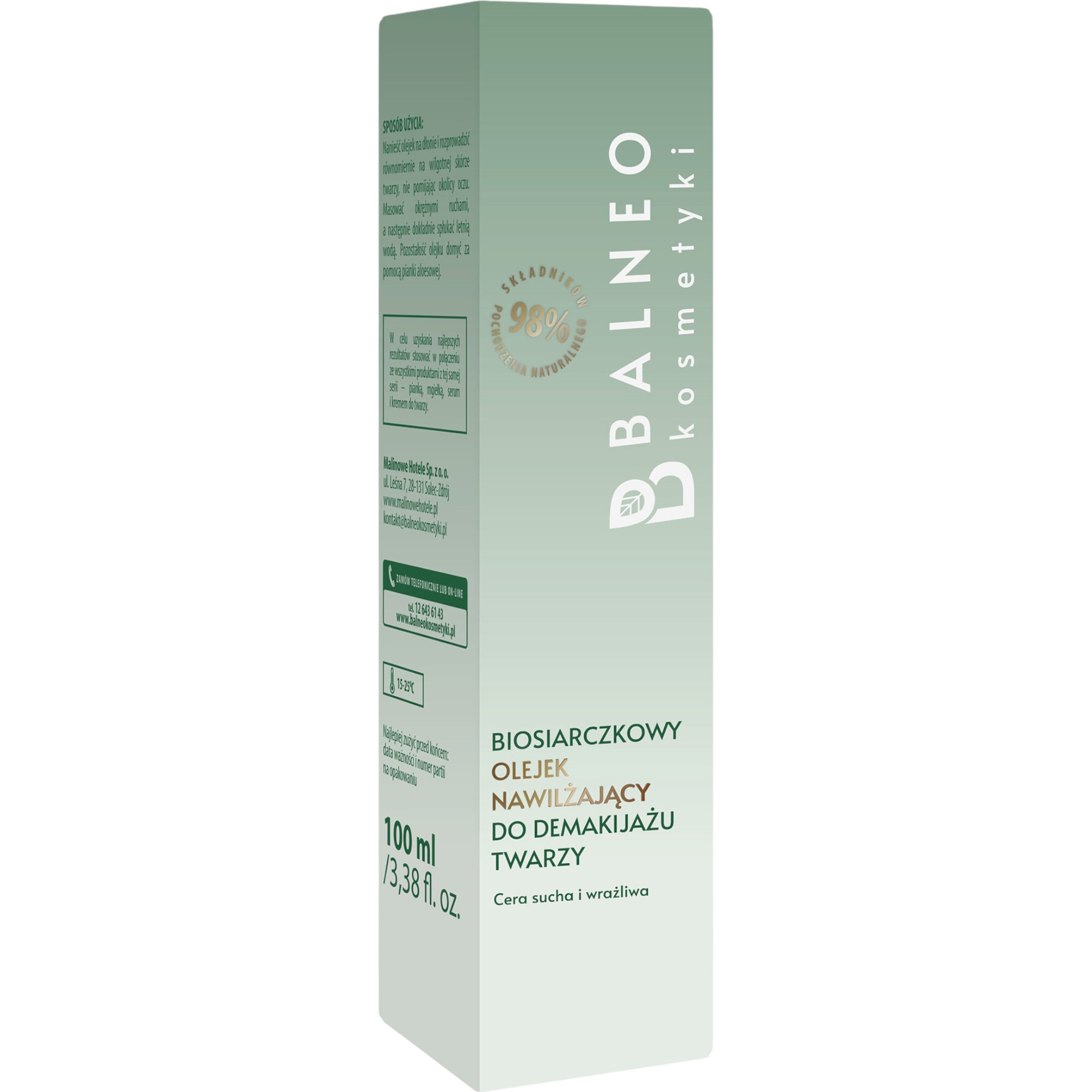 Balneocosmetici Olio idratante biosolfuro per struccare il viso