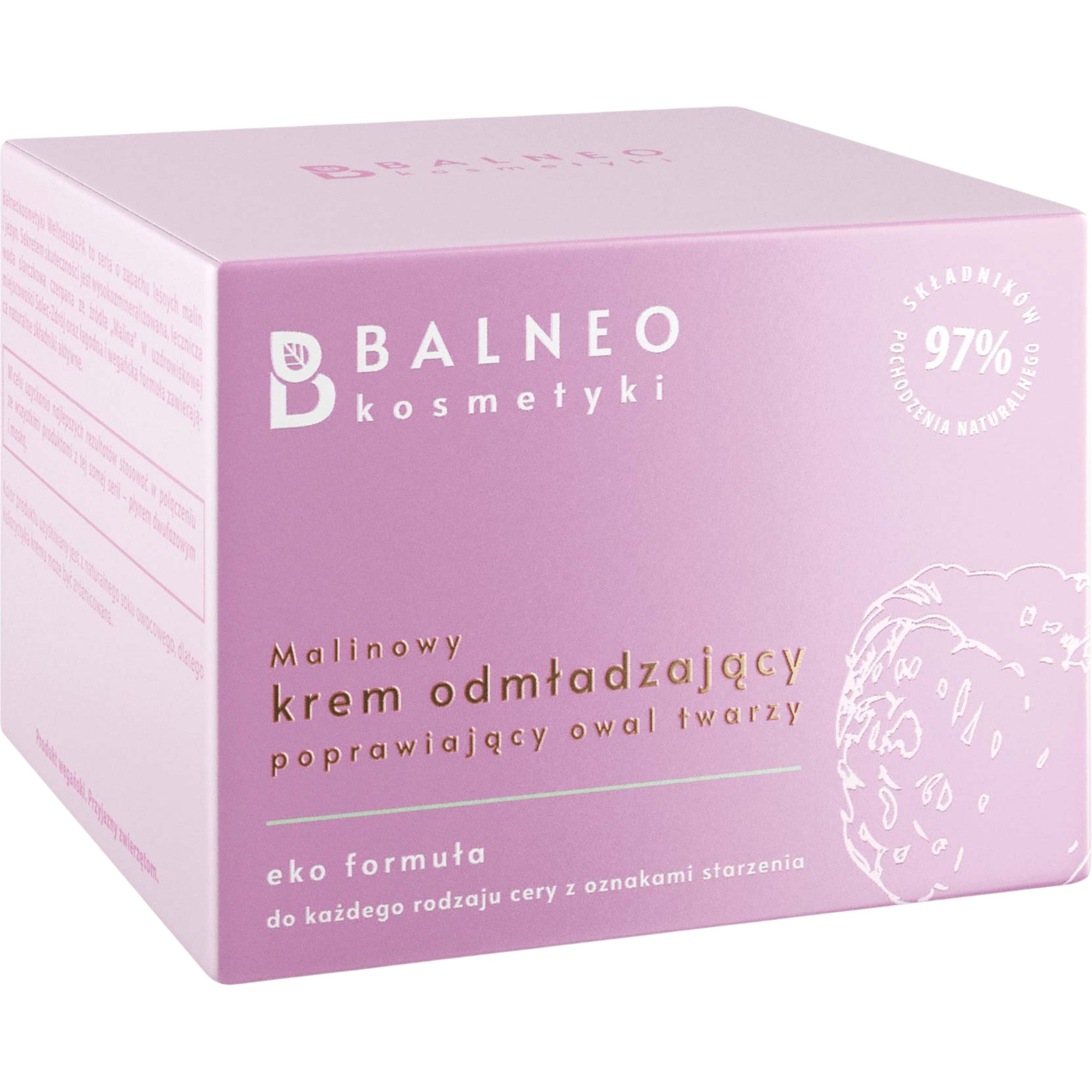 Balneokosmetyki Malinowy krem odmładzający poprawiający owal twarzy