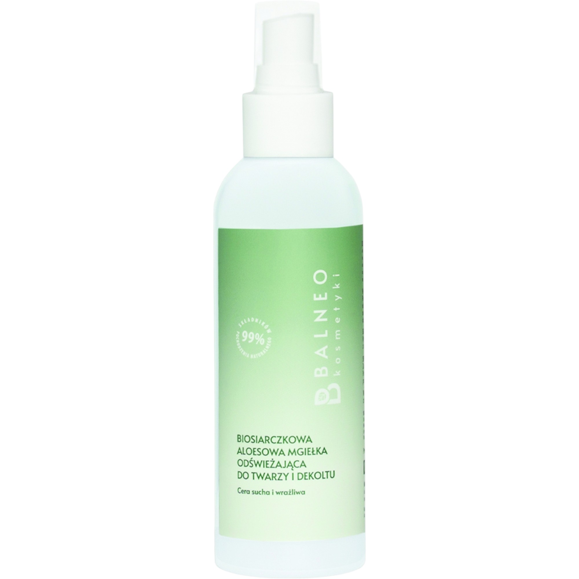 Balneocosmetici Biosolfuro spray rinfrescante all'aloe per viso, collo e décolleté