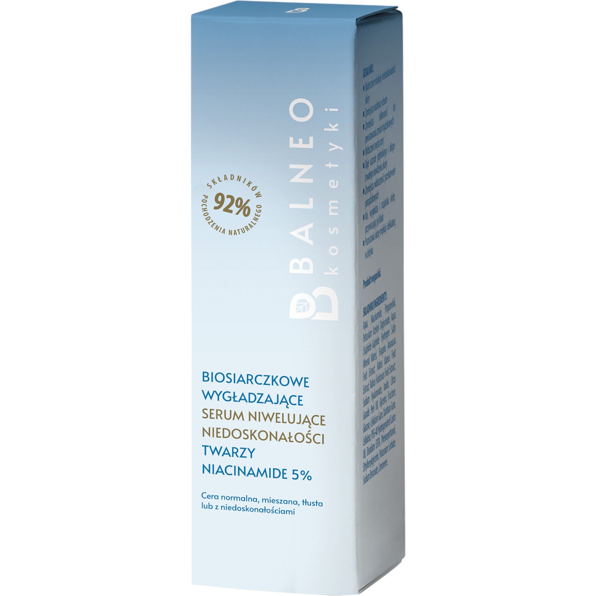 Siero levigante biosolfuroso per il viso con niacinamide 5% per ridurre le imperfezioni