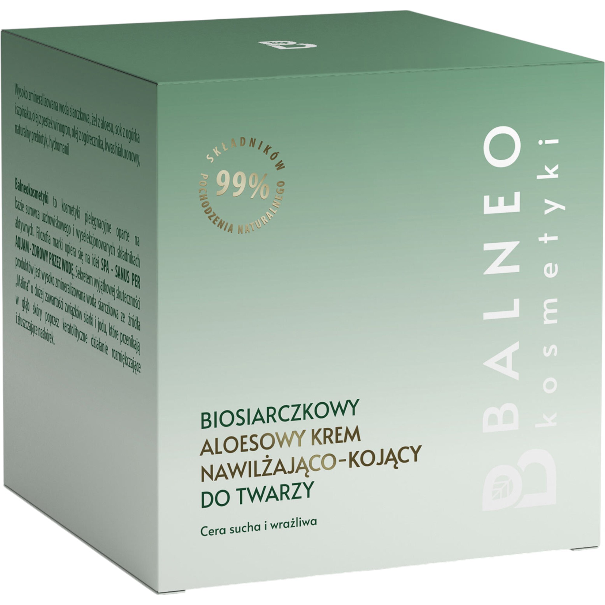 Balneokosmetyki Biosiarczkowy aloesowy krem nawilżająco-kojący do twarzy