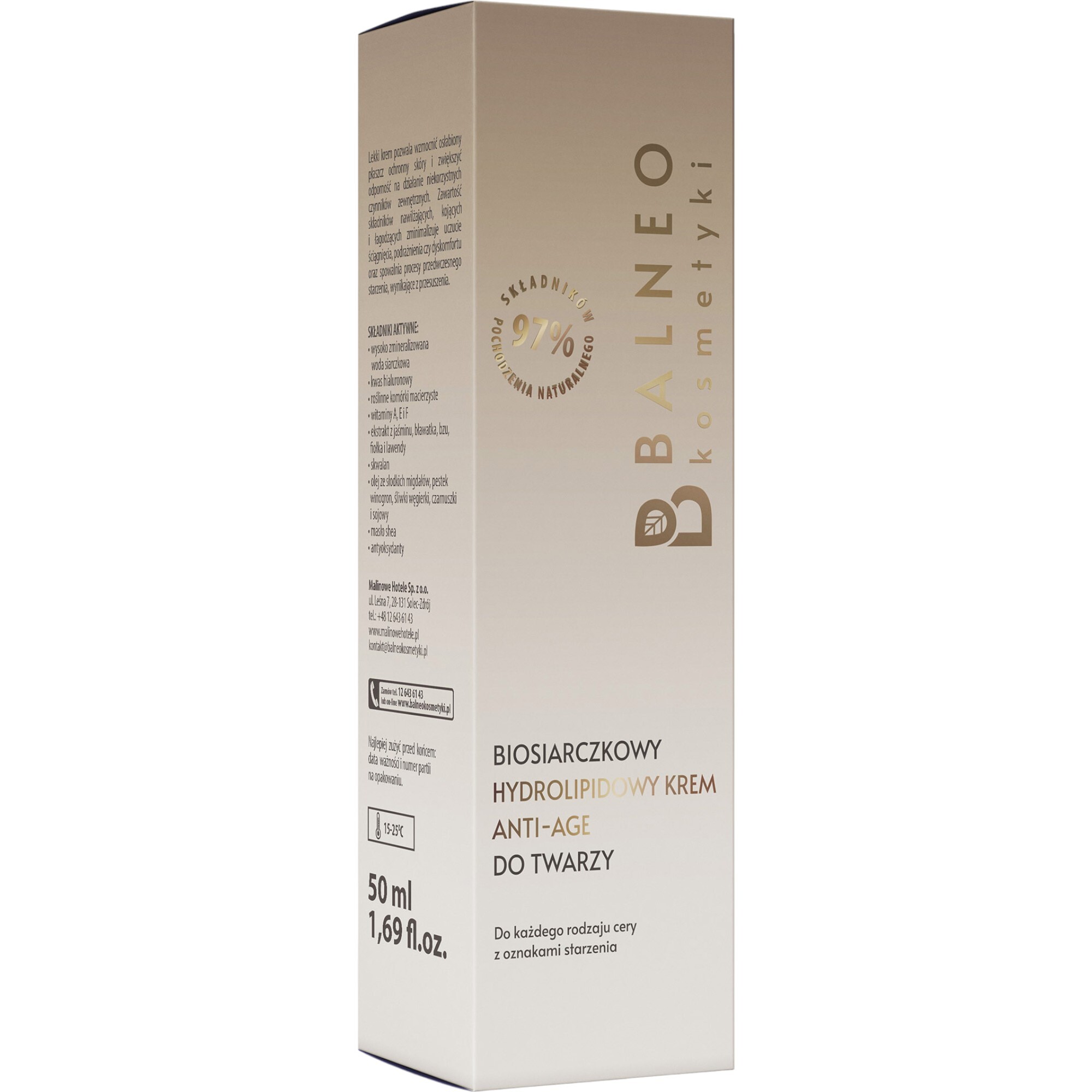 Balneocosmetici Crema idrolipidica anti-età al biosolfuro per il viso