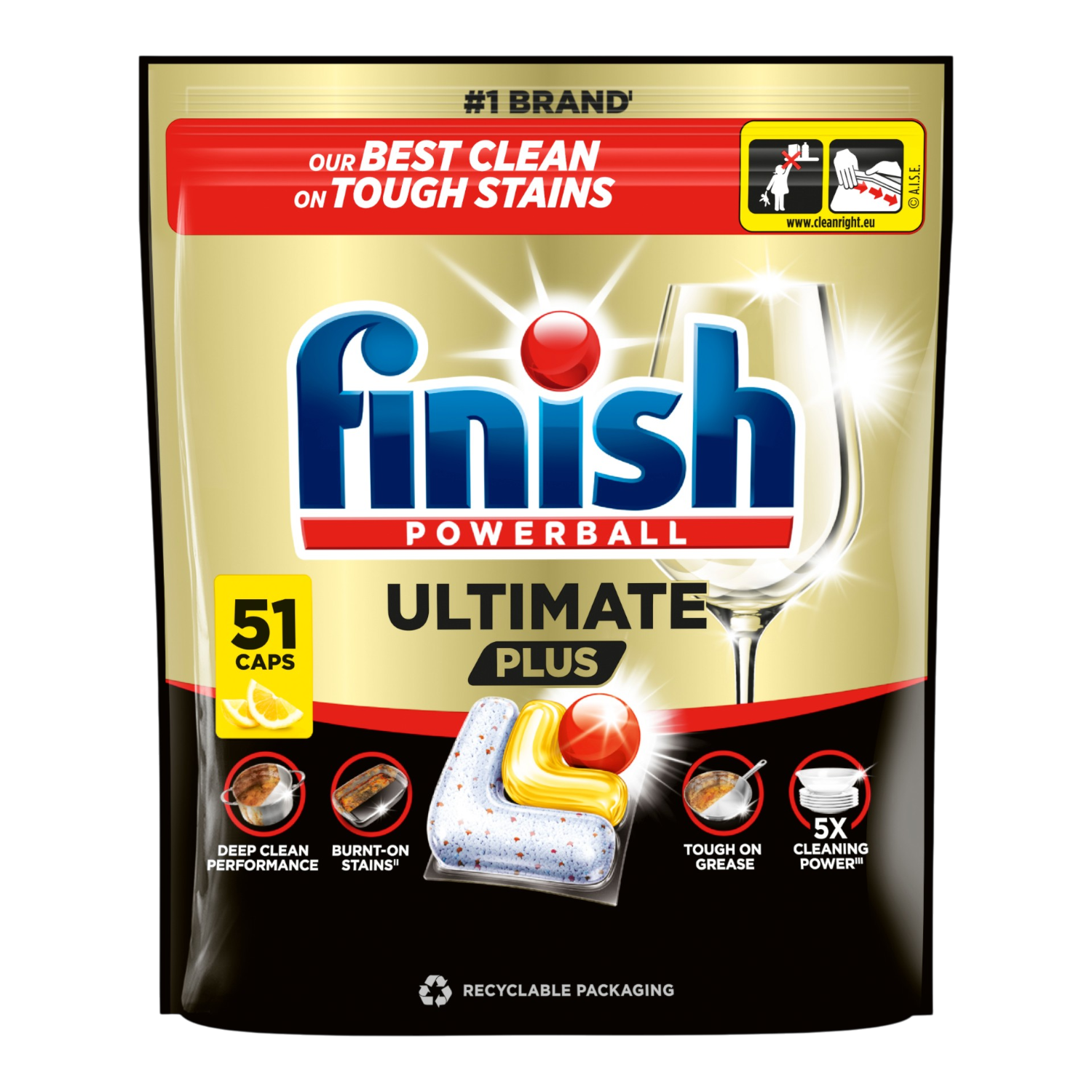 Finish Ultimate Plus Kapsułki do zmywarki Lemon 51 szt.