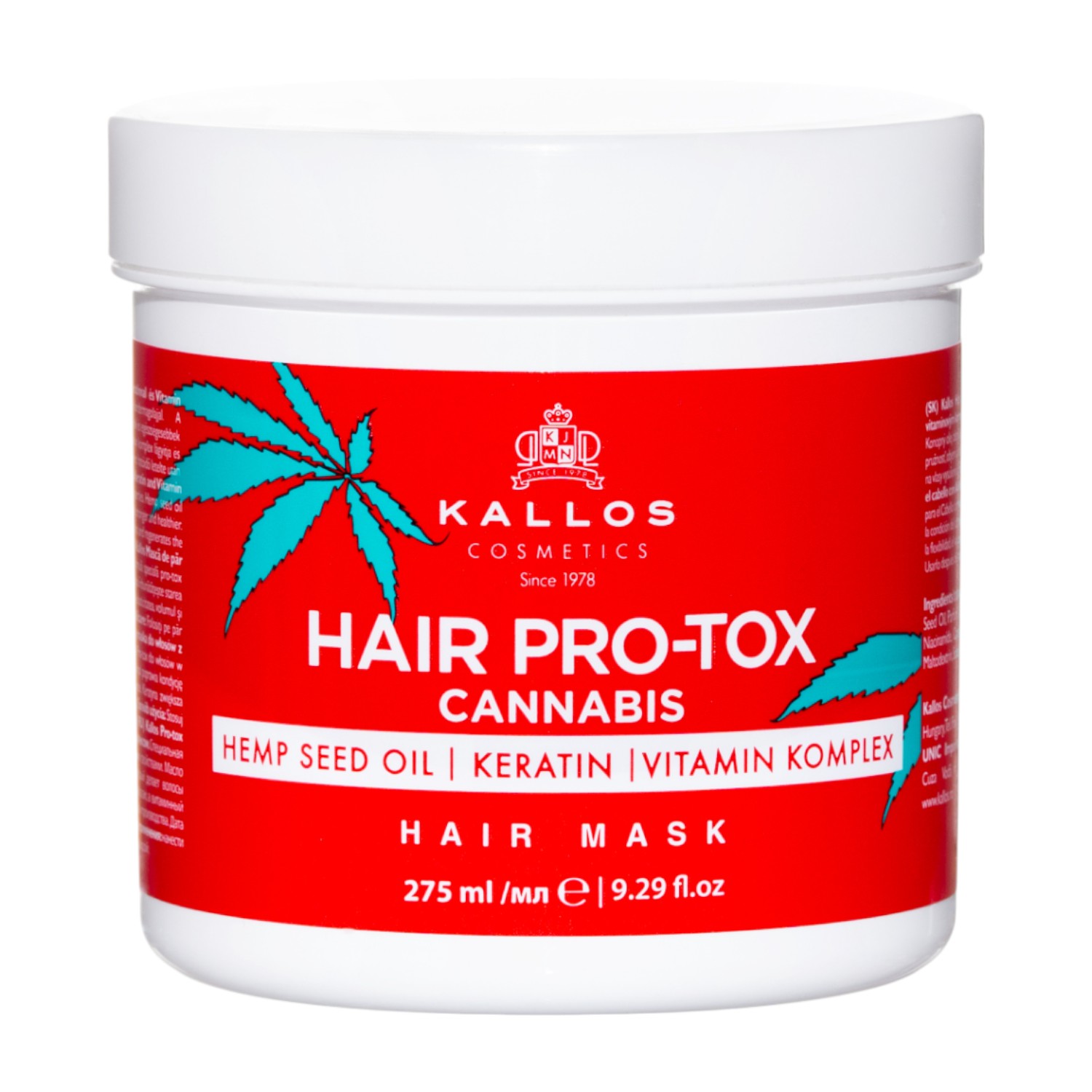 Kallos Pro-Tox Cannabis Maschera per capelli