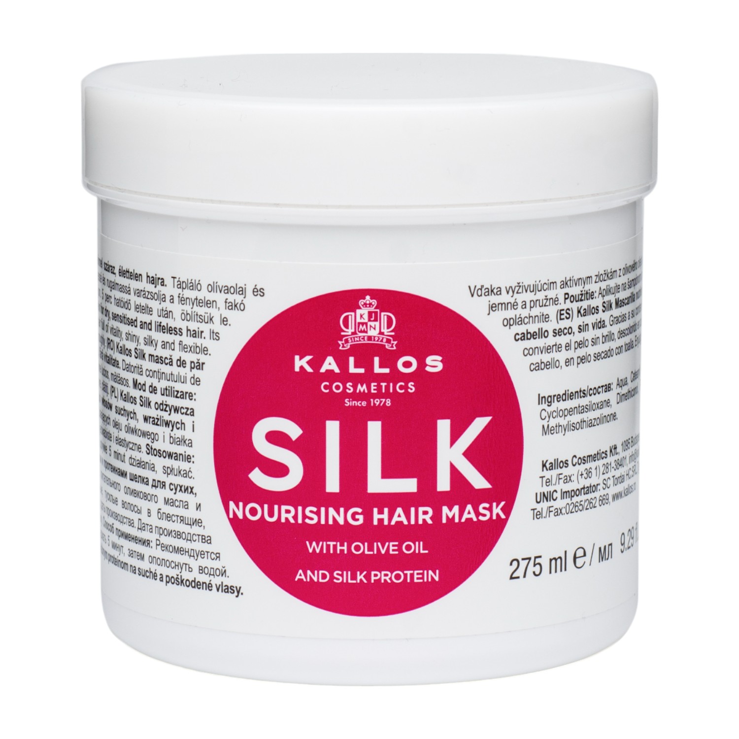 Kallos KJMN Silk Maska do włosów z oliwą z oliwek i proteinami jedwabiu 