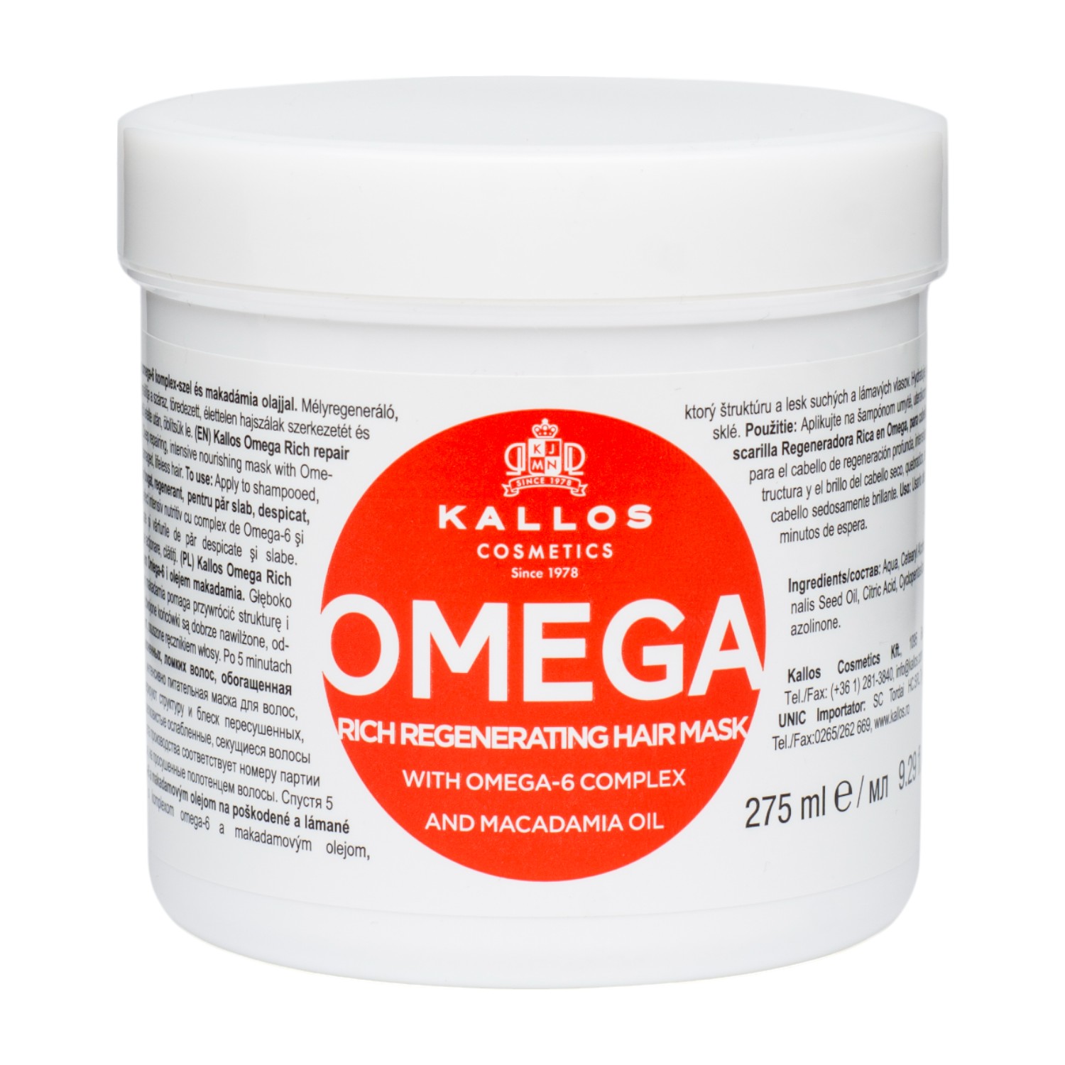 Kallos KJMN Omega Rich Regenerująca Maska do włosów