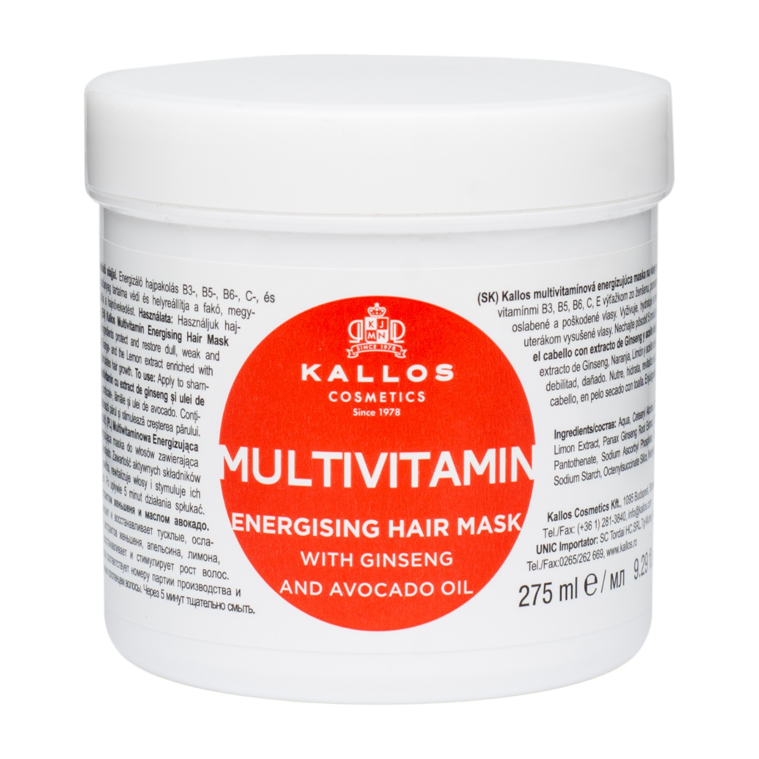 Kallos KJMN Multivitamin Energetyzująca Maska do włosów