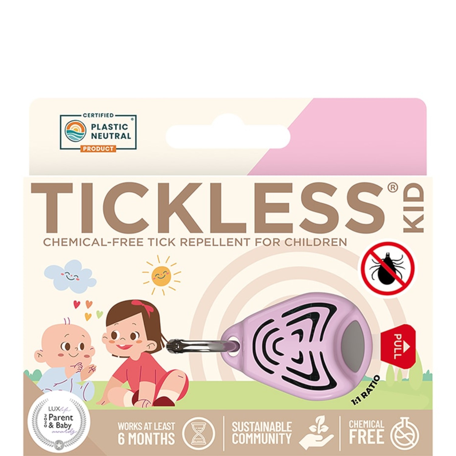 Tickless Kid Ultradźwiękowa ochrona przed kleszczami Pink