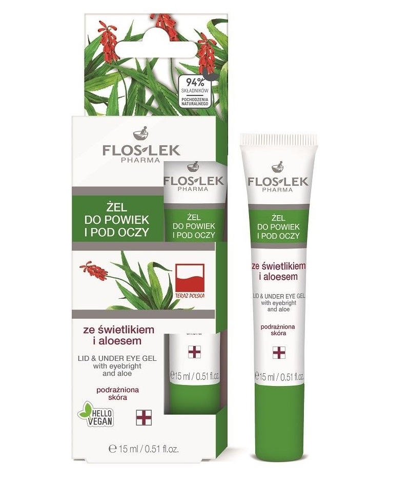 Floslek Żel do powiek i pod oczy ze świetlikiem i aloesem, 15ml