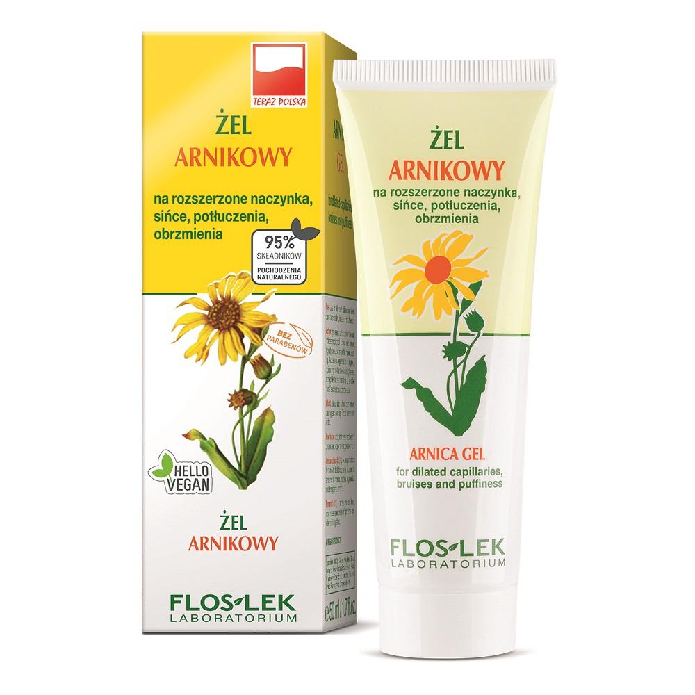Floslek Żel arnikowy na rozszerzone naczynka sińce potłuczenia i obrzmienia, 50ml