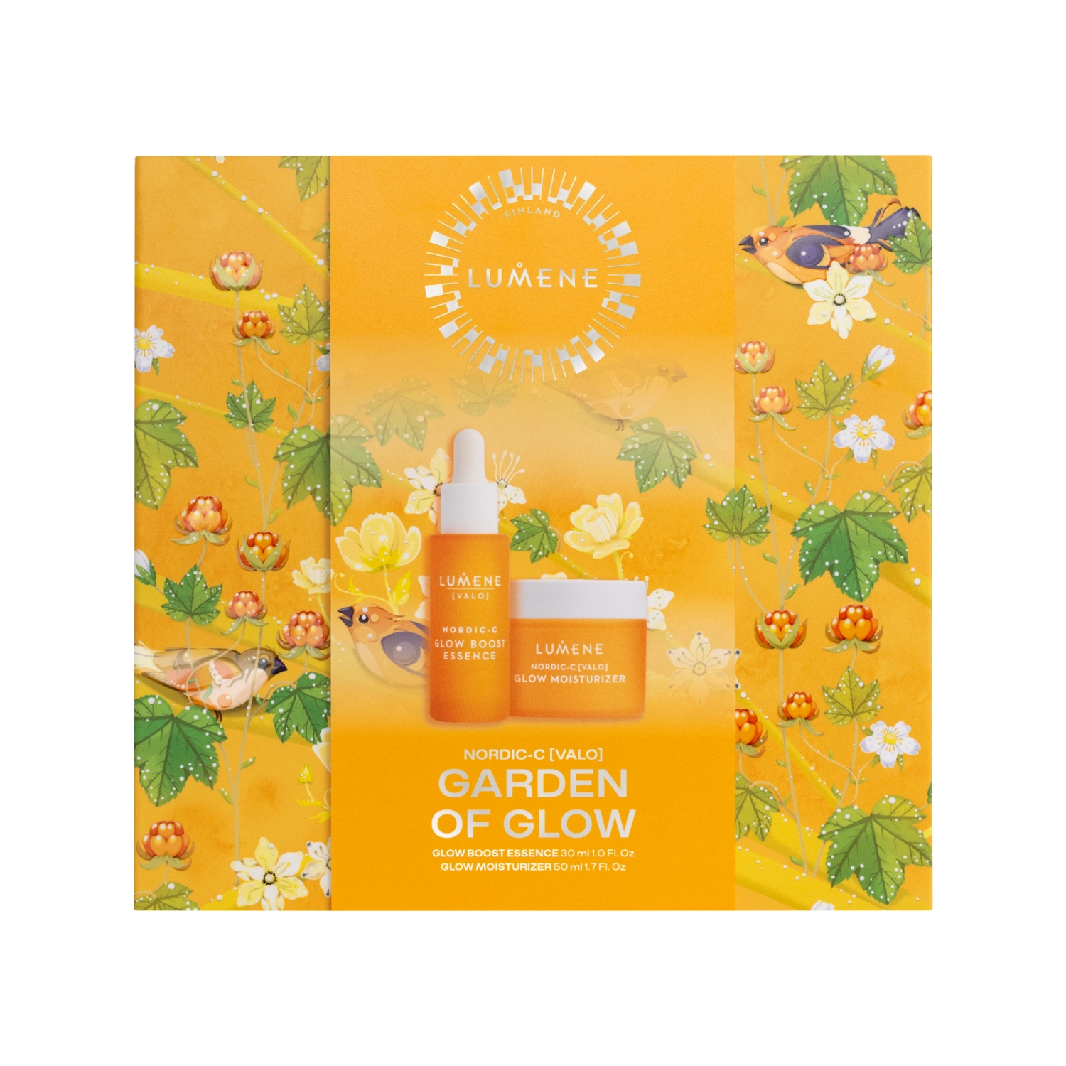 Lumene Nordic-C Garden Of Glow Zestaw prezentowy do twarzy: Esencja rozświetlająca + Krem rozświetlający