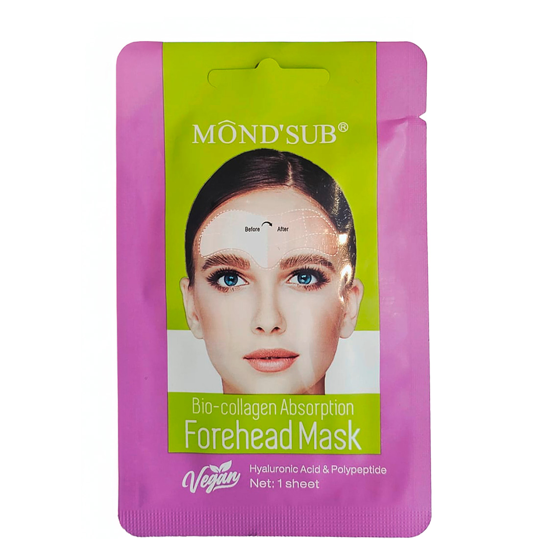 Mond'Sub Assorbimento Bio-Collagene, Maschera Lifting Idratante al Collagene per la Fronte con Peptidi e Acido Ialuronico