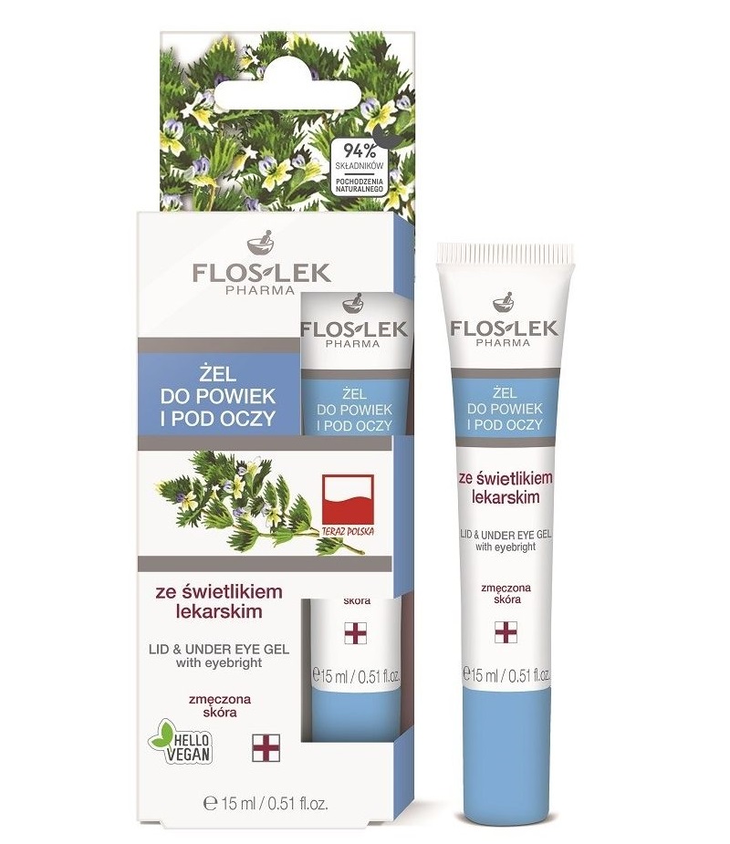 Floslek Żel do powiek i pod oczy ze świetlikiem lekarskim, 15ml