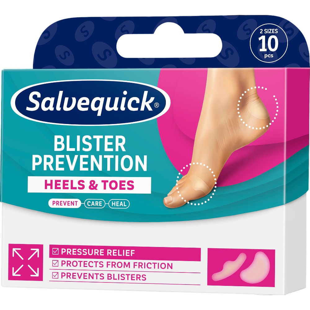 Salvequick Blister Prevention Pięty i Palce Mix, 10 szt.