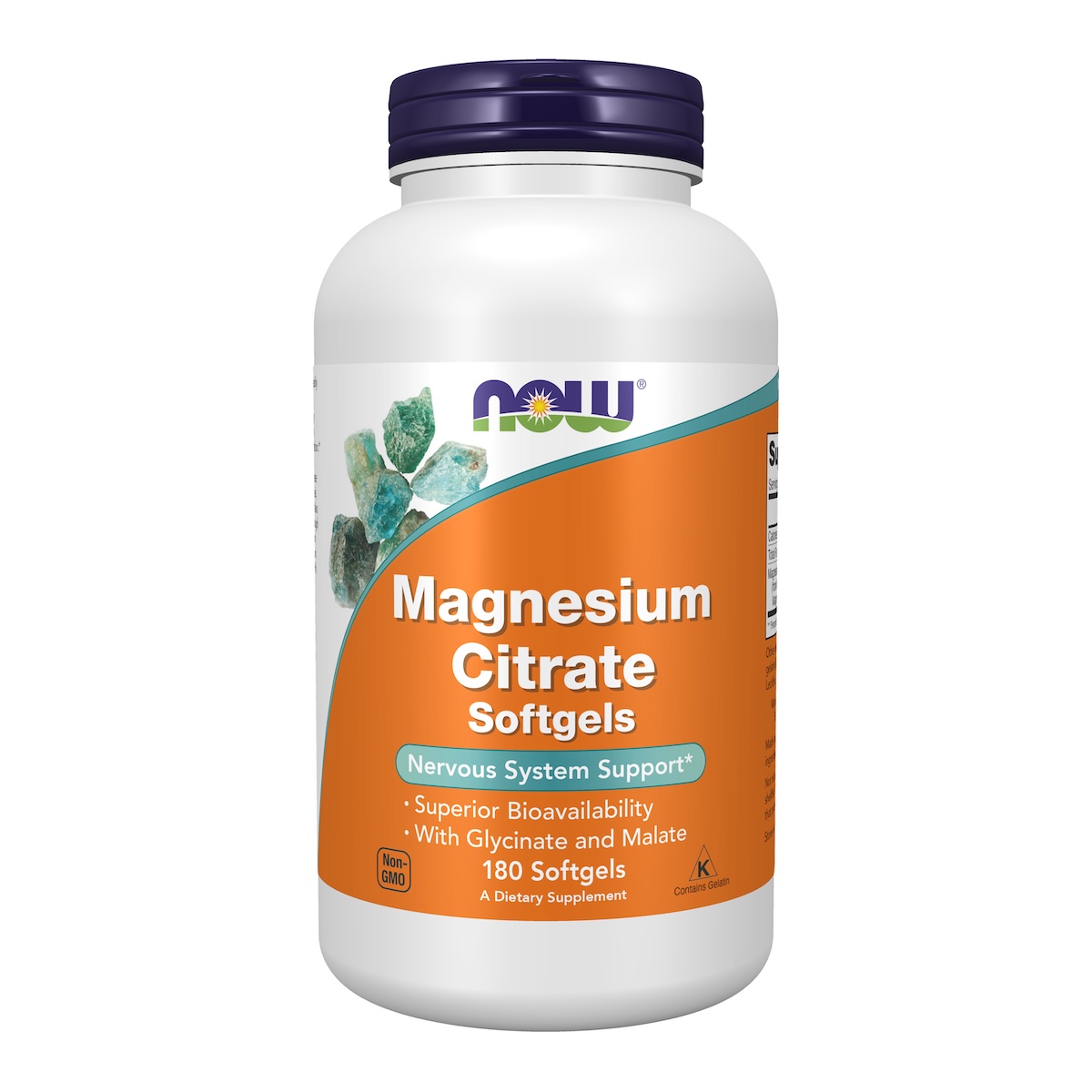 Now Foods Magnesium Citrate + Jabłczan, Chelat Kapsułki, 180 sztuk  ml