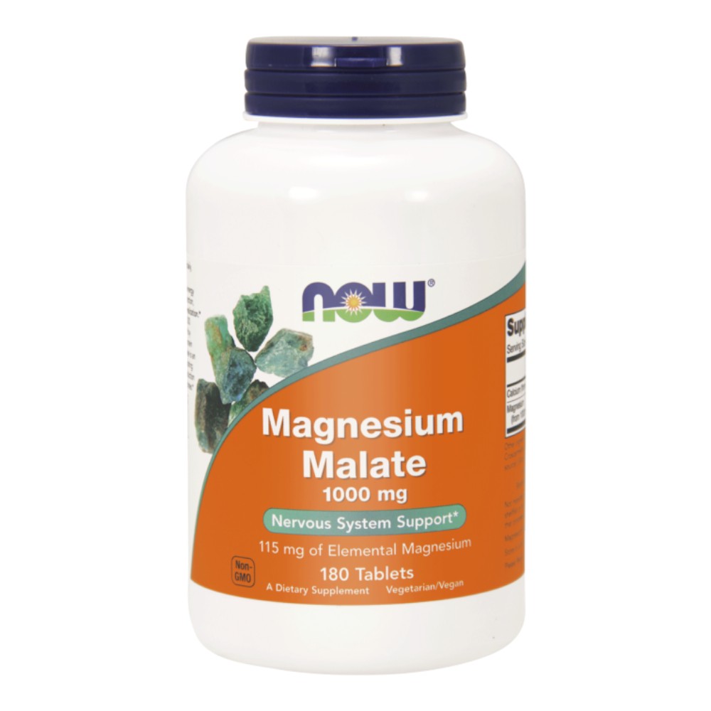 Now Foods Magnesium Malate Kapsułki, 180 sztuk