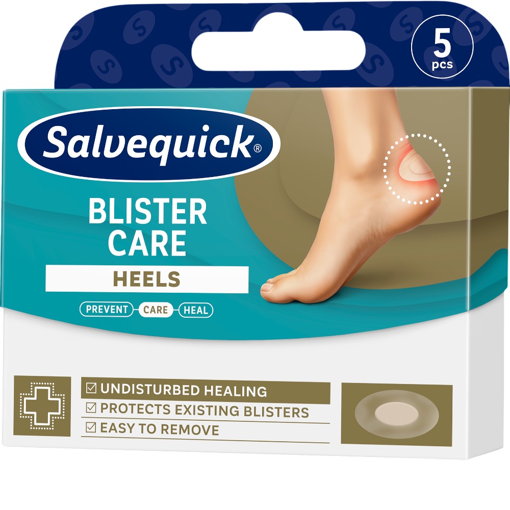 SalvequickBlister Care Heel Plastry na pęcherze na piętach, 5 szt.