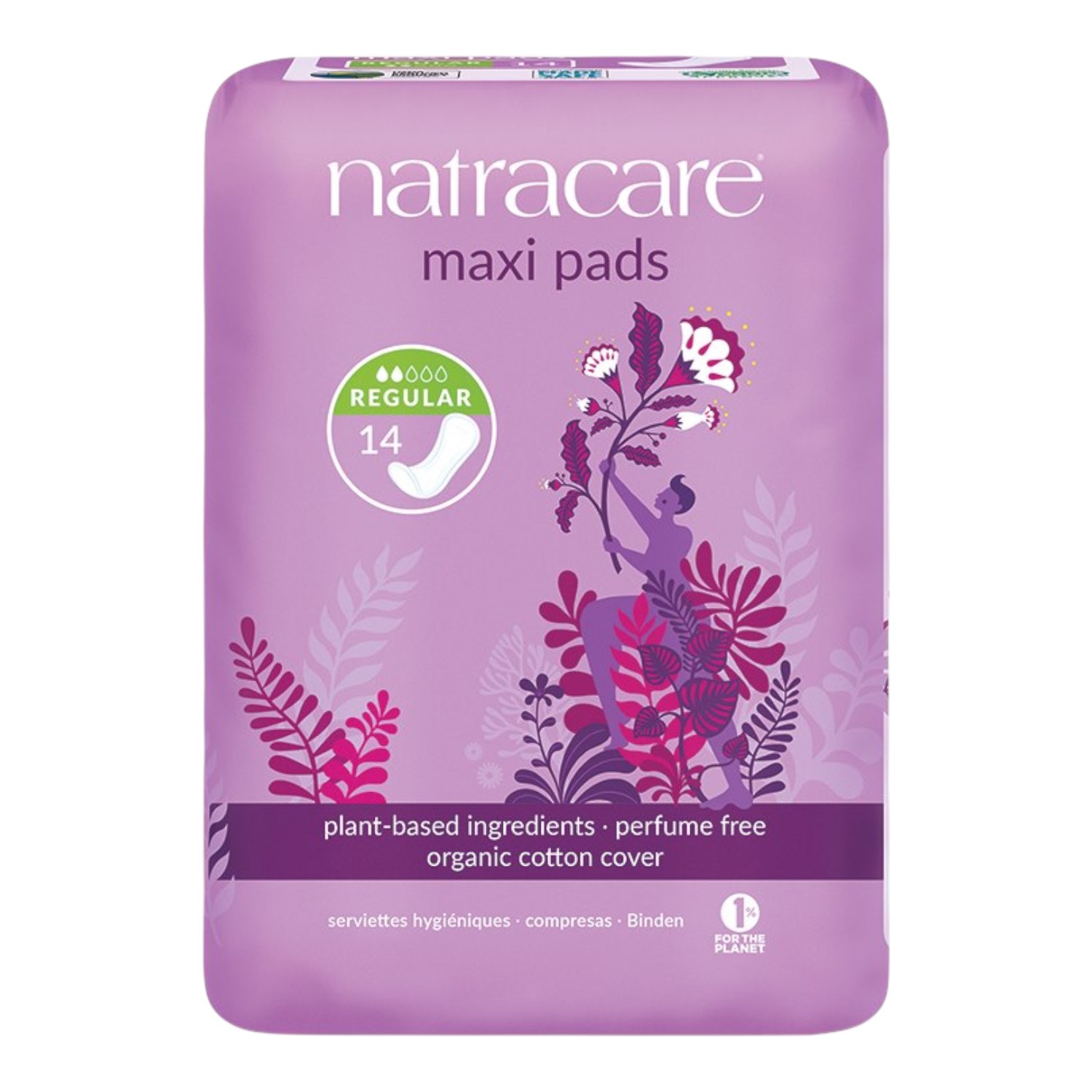 Natracare Zaokrąglone Podpaski bez skrzydełek, regular 14 szt.