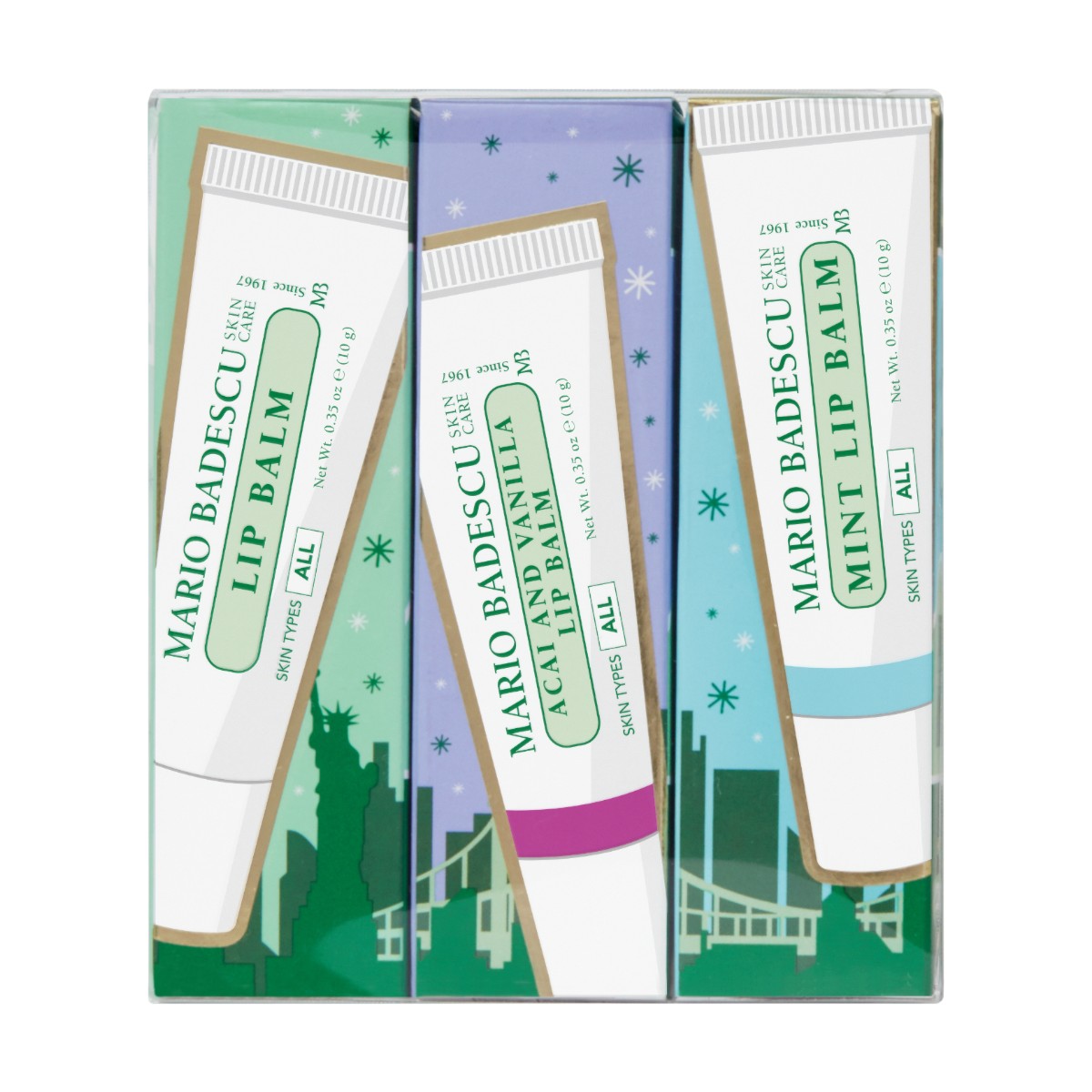 Mario Badescu Lip Balm Trio Set: balsamo labbra Coconut + balsamo labbra Acai & Vanilla + balsamo labbra Mint