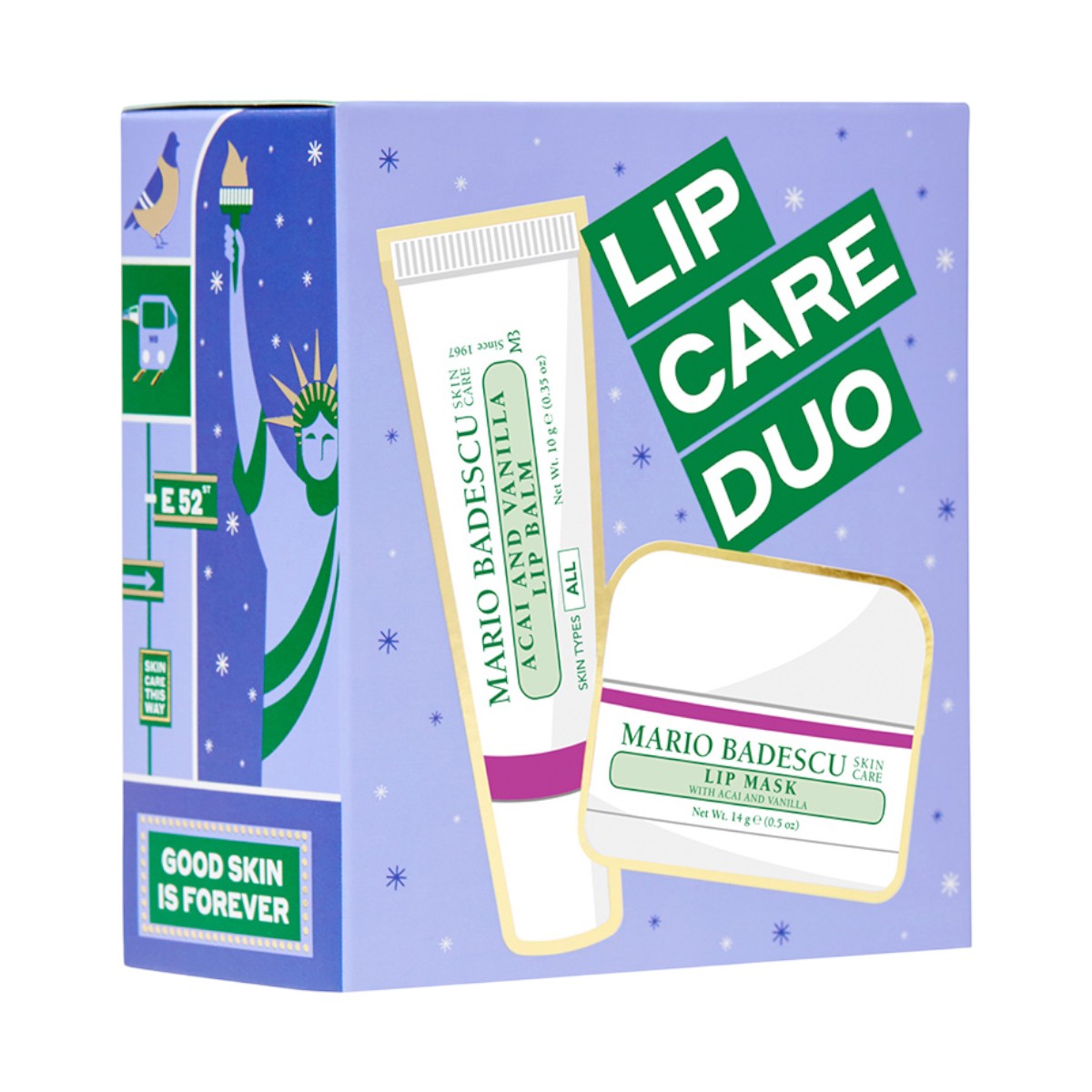 Mario Badescu Lip Care Duo Set: balsamo labbra Acai & Vaniglia + maschera labbra Acai & Vaniglia