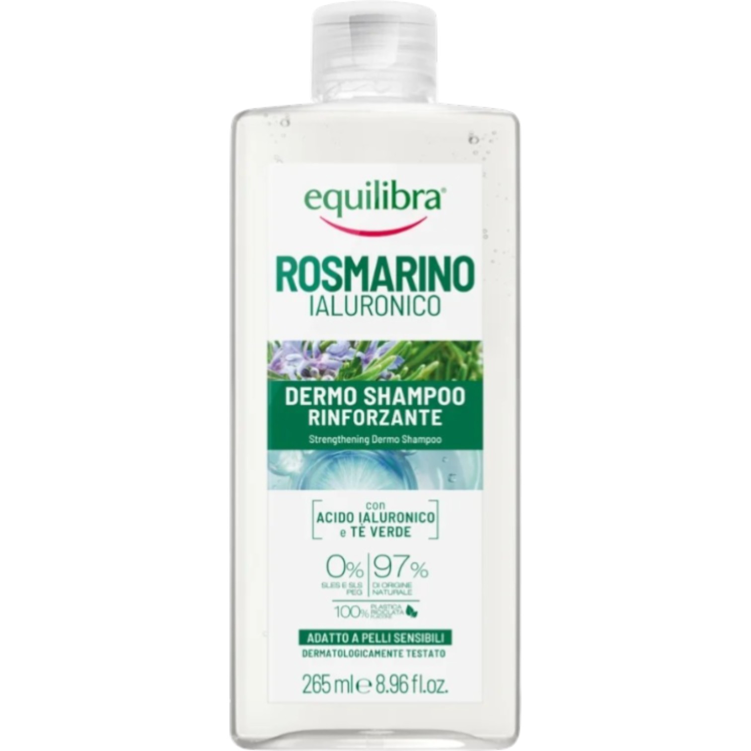 Equilibra Wzmaciający Szampon do włosów z rozmarynem i kwasem hialuronowym 