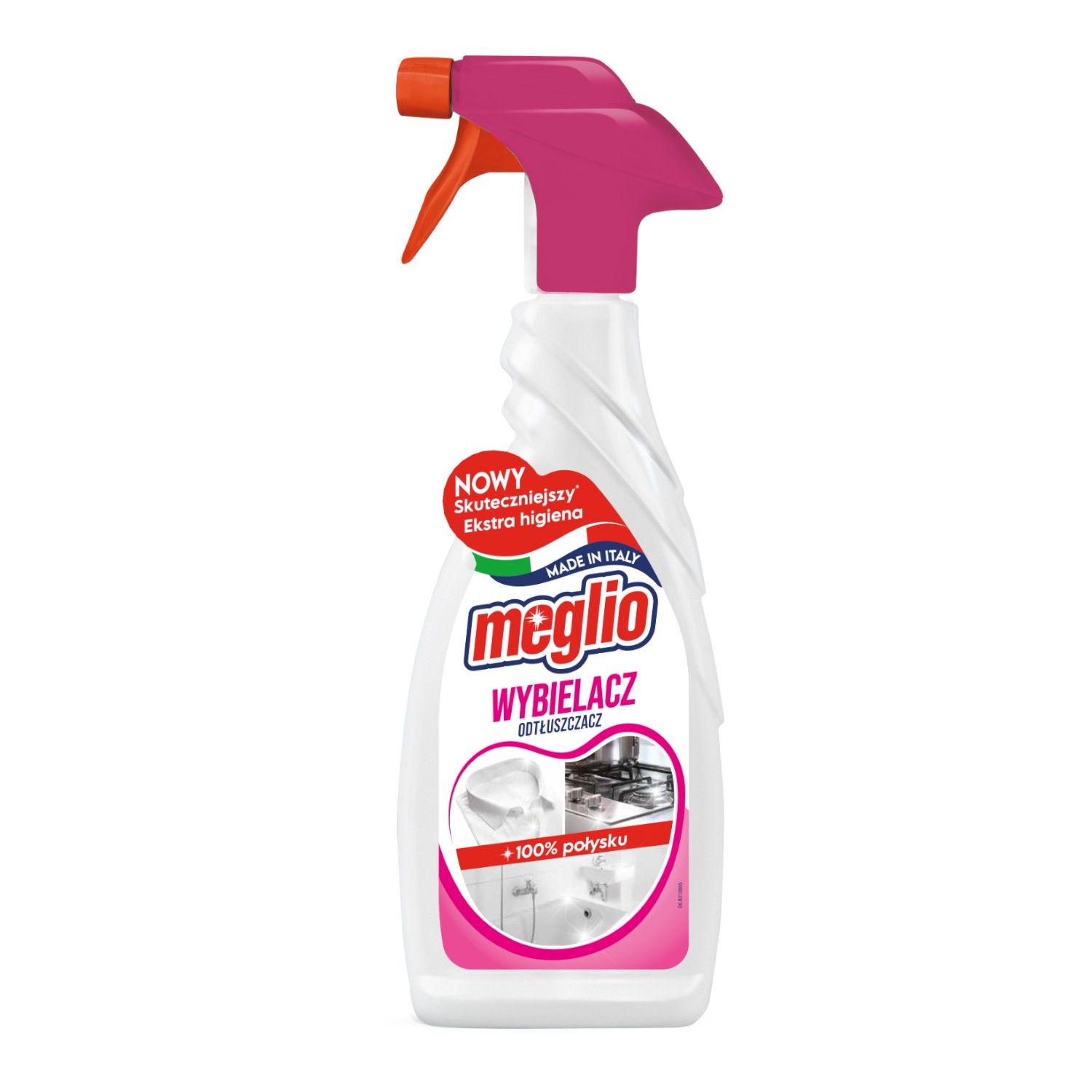 Meglio Odtłuszczacz + Wybielacz - środek w piance 650 ml 