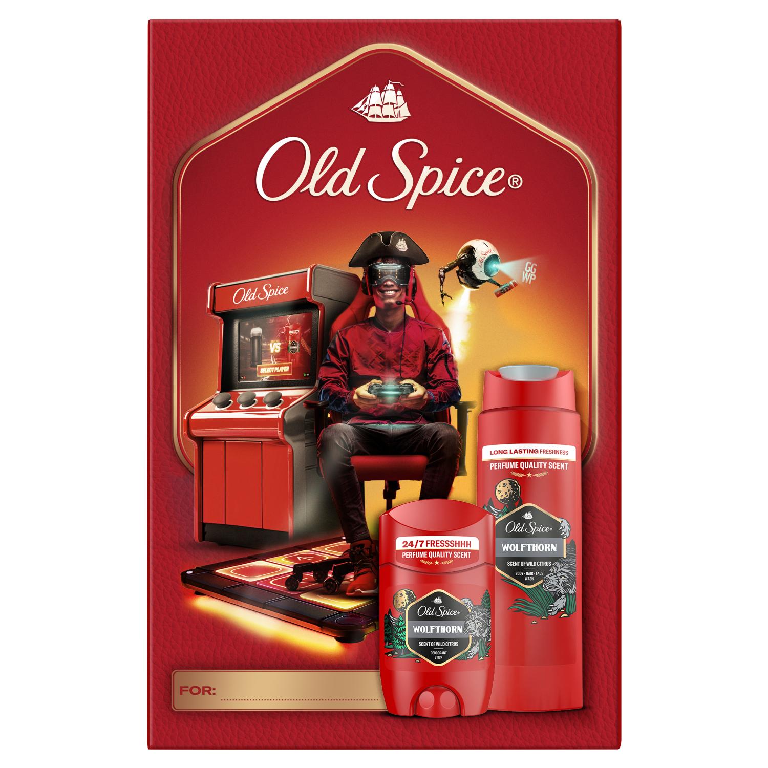 Old Spice zestaw Base Gamer Wolfthorn: Deo stick 50 ml + Żel pod prysznic 250 ml