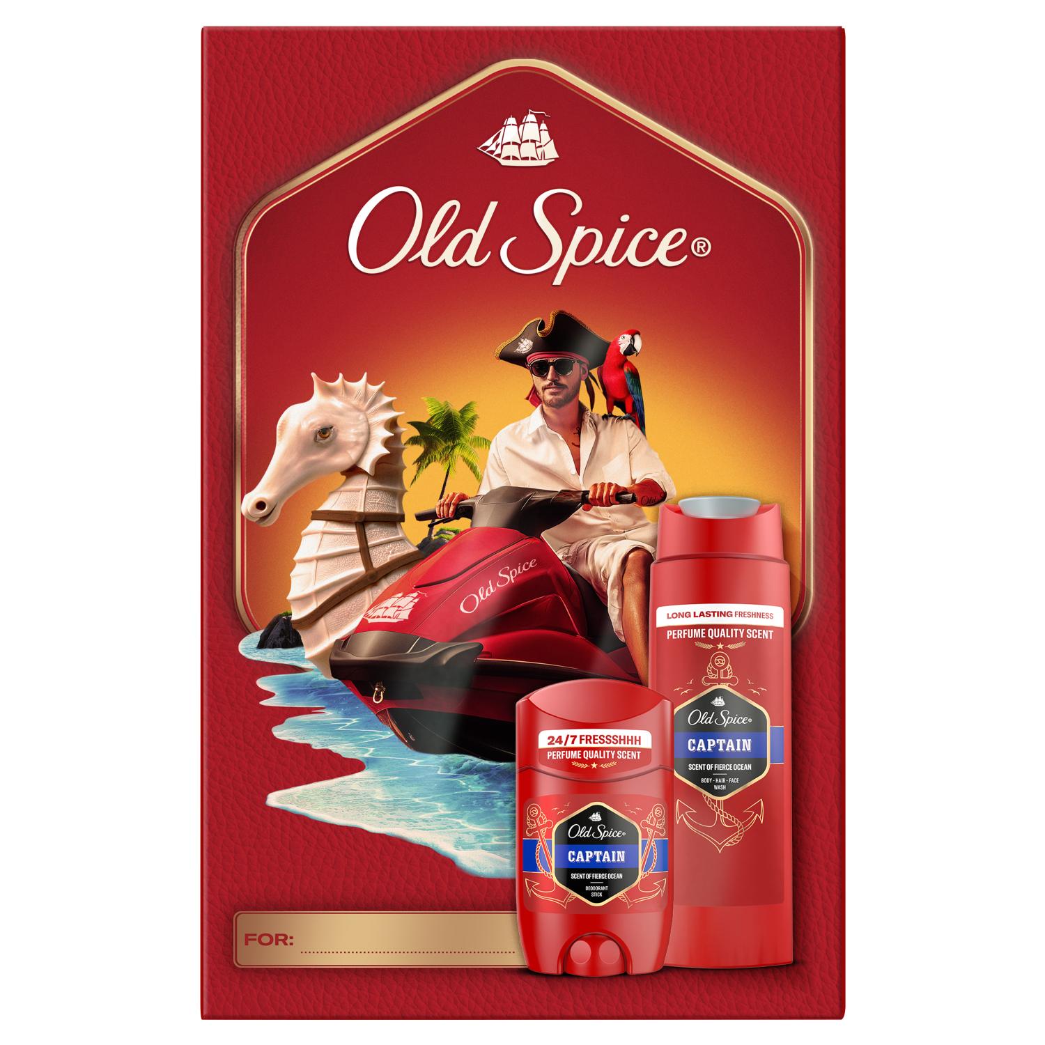 Old Spice zestaw Base Modern Captain: Deo stick 50 ml + Żel pod prysznic 250 ml