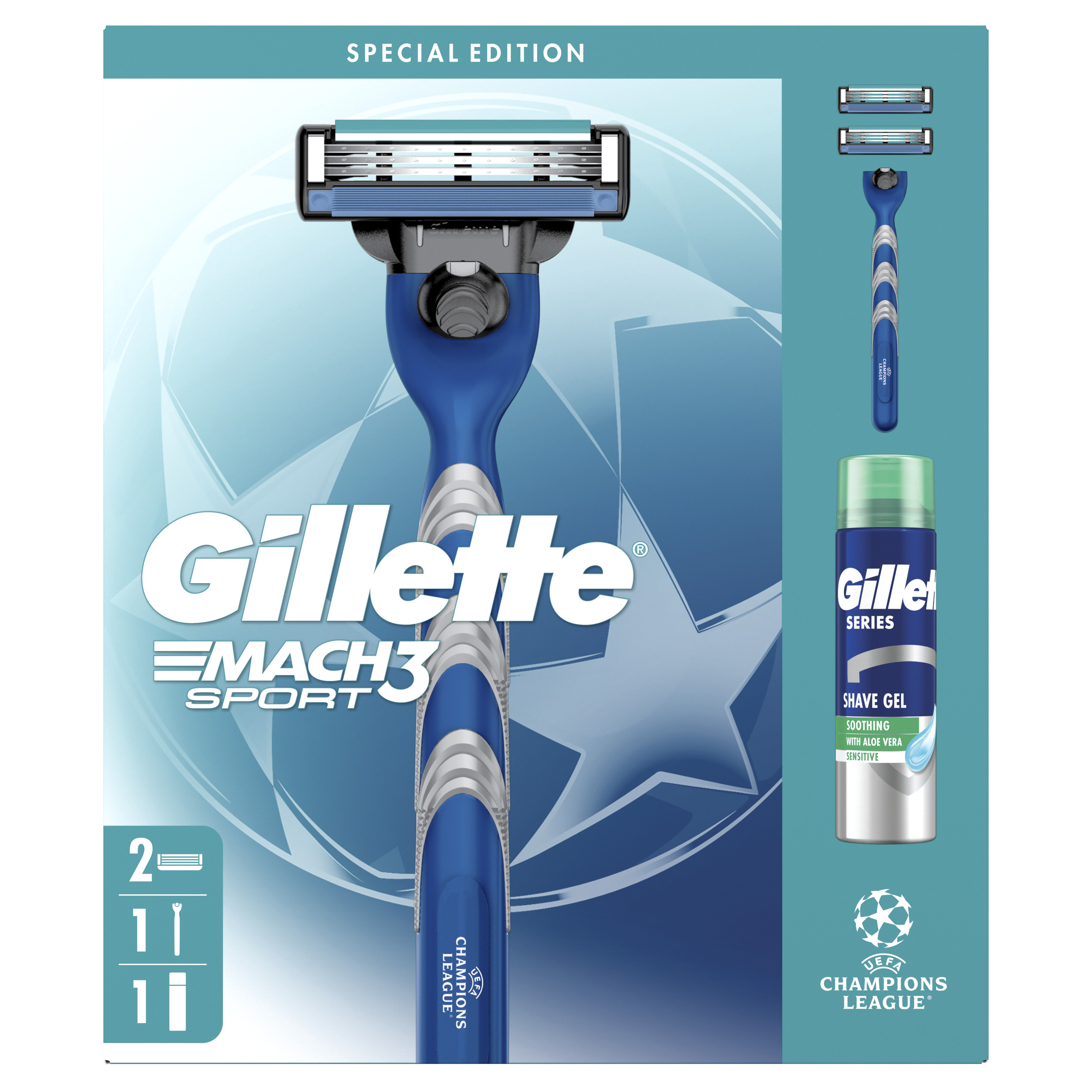 Фото - Електробритва Gillette zestaw Maszynka Mach3 Sport + Żel do golenia Series 200 ml 