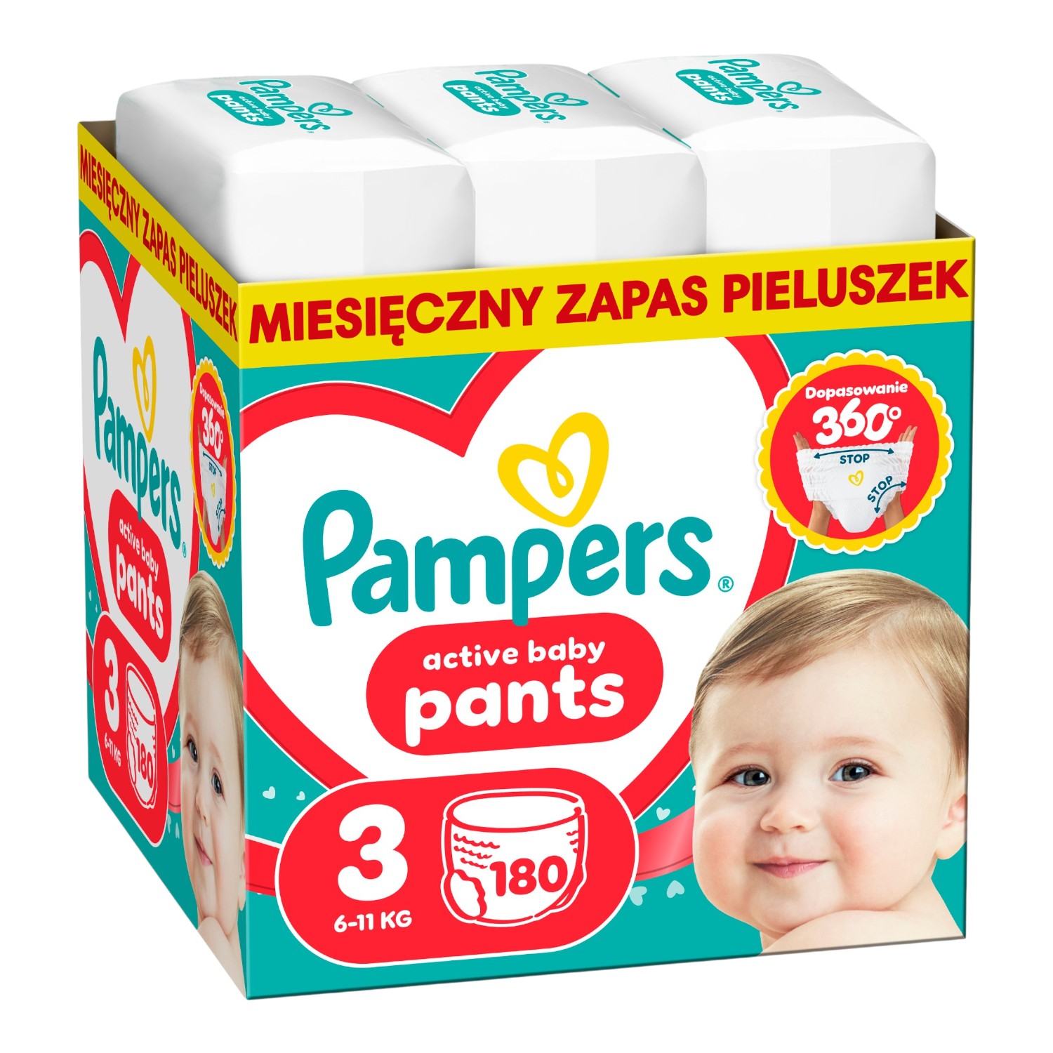 Pampers Pants Pieluchomajtki Rozm. 3 Midi, 180 szt.