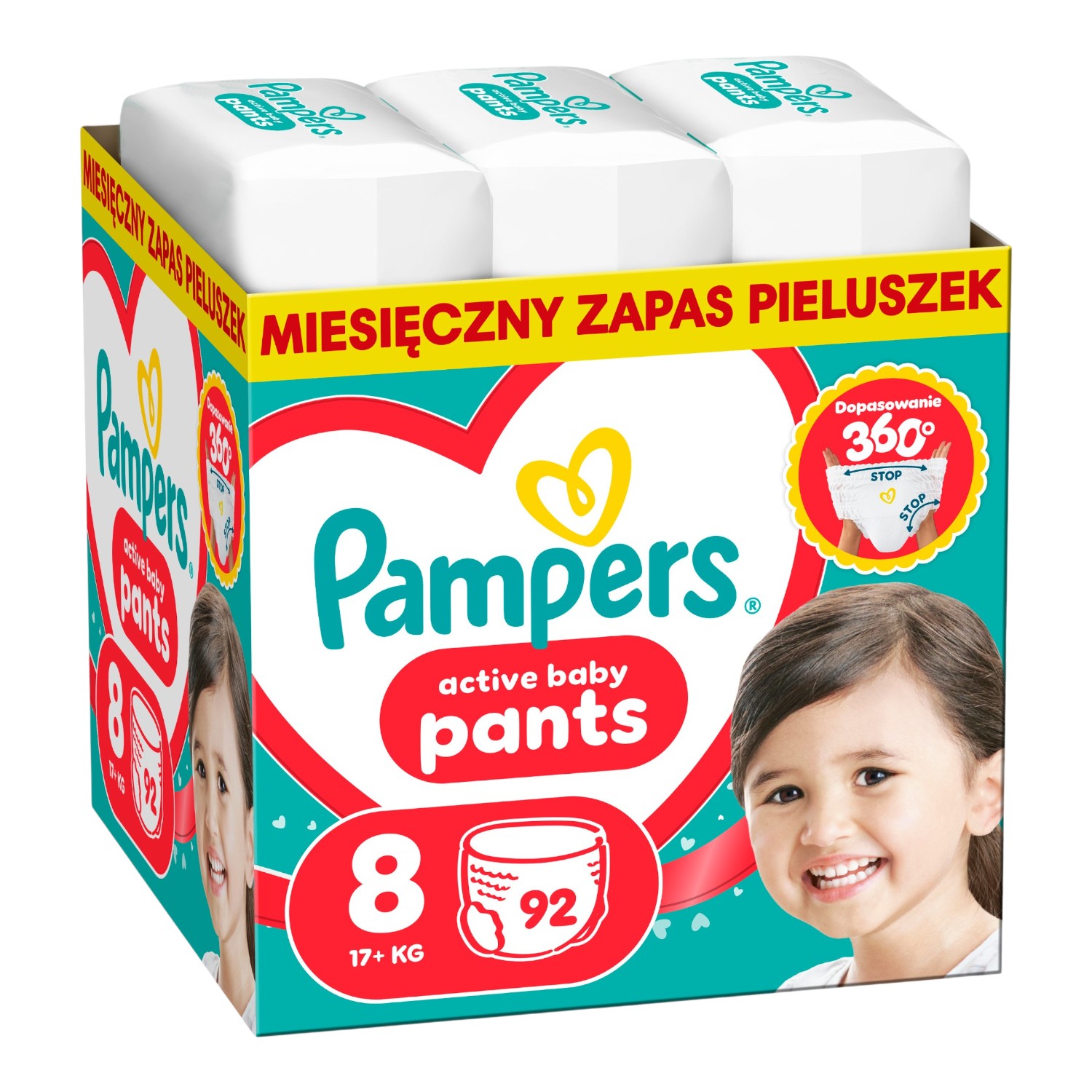 Pampers Pants Pieluchomajtki Rozm. 8 XXXLarge, 92 szt.