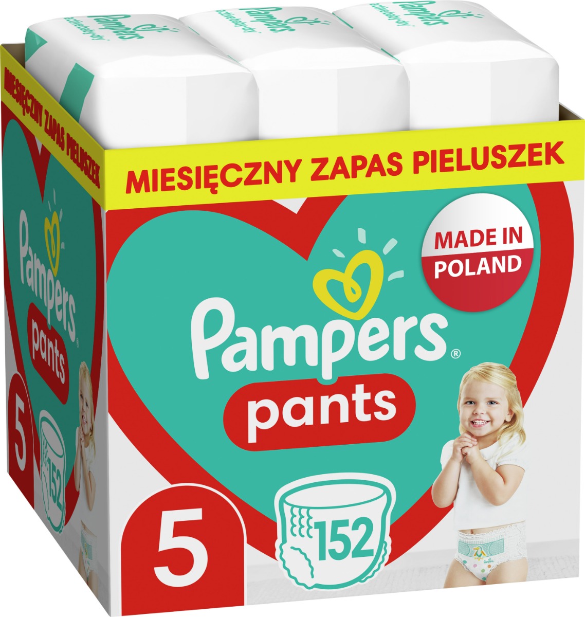 Pampers Pants (5) Junior - pieluchomajtki dla dzieci 152szt.